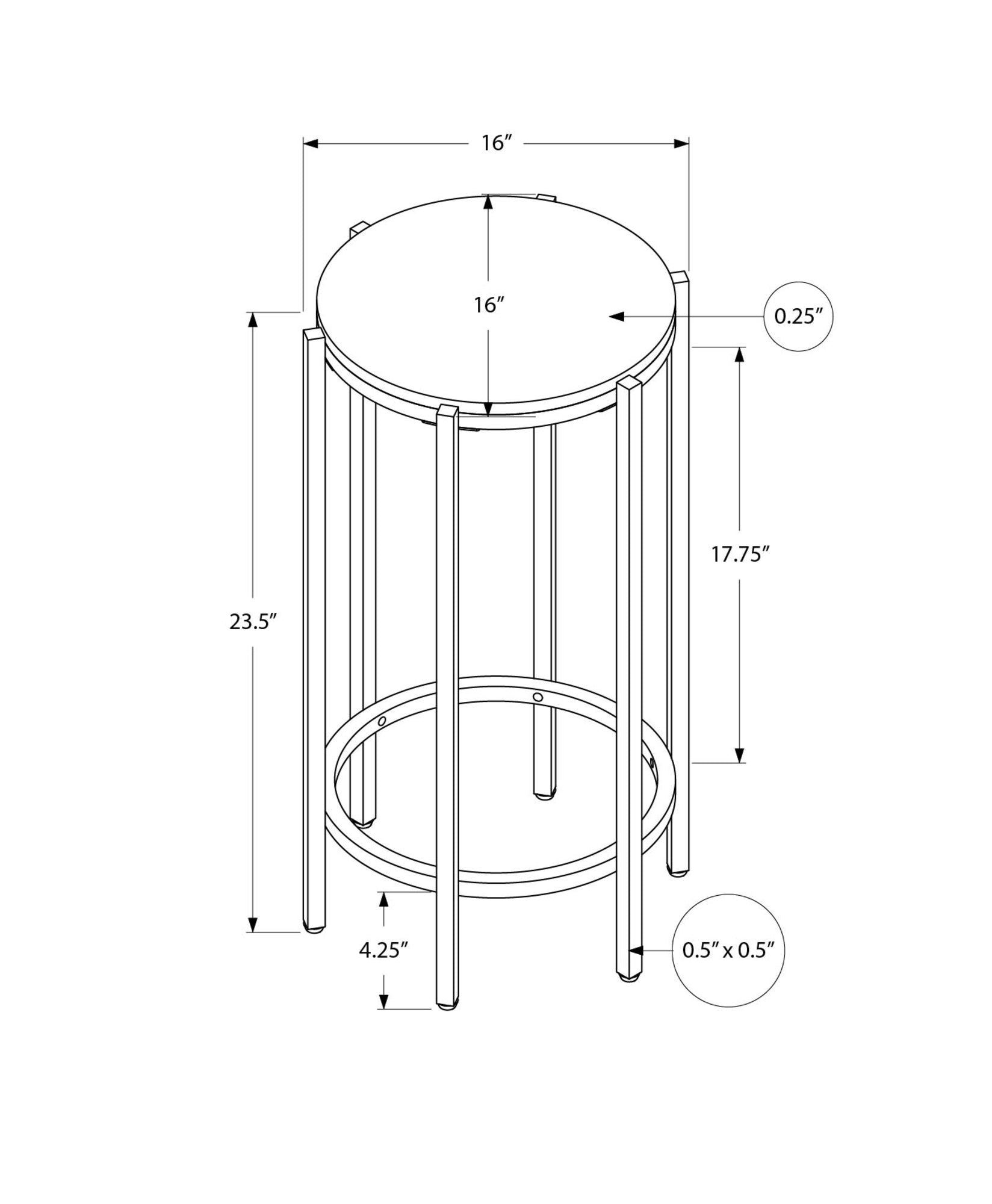 Modern Round Side Table - Dark Oak Laminate Top with Black Metal Base - Perfect for Living Room, Bedroom or Office Decor