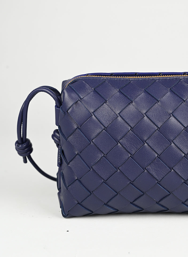 Bottega Veneta Blue Leather Crossbody Bag for Women | Luxury Designer Shoulder Purse | Perfect for Work, Travel & Evening Out