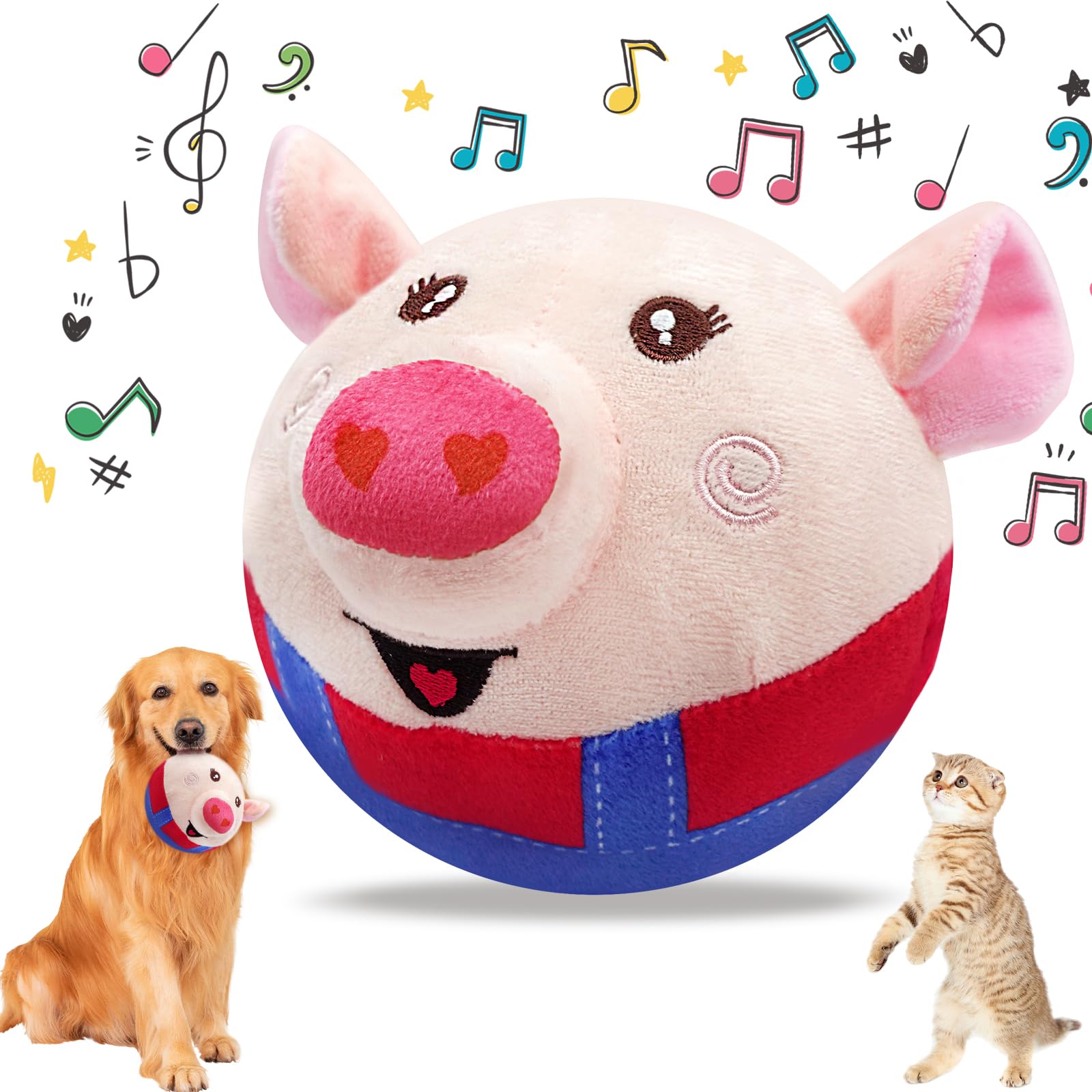 Interactive Squeaky Dog Toys with Automatic Rolling, Jumping & Wiggling - Washable Chew Plush Toys for Small, Medium & Large Dogs - Keep Pets Entertained Indoors & Outdoors - Perfect for Boredom Relief, Training & Playtime