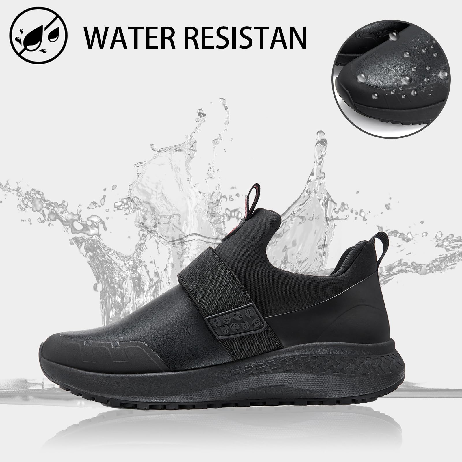 **Slip-Resistant Work Shoes for Women - Waterproof Non-Slip Kitchen Chef Shoes for Restaurant & Food Service - Lightweight Comfortable Walking Sneakers - Perfect for Waitresses, Nurses & Hospitality Workers**