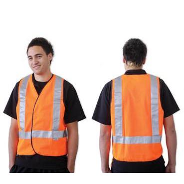 PROchoice Safety Orange Fluorescent H-Back Vest - High Visibility Reflective Work Vest for Construction, Road Workers & Night Use | ANSI Compliant Safety Gear
