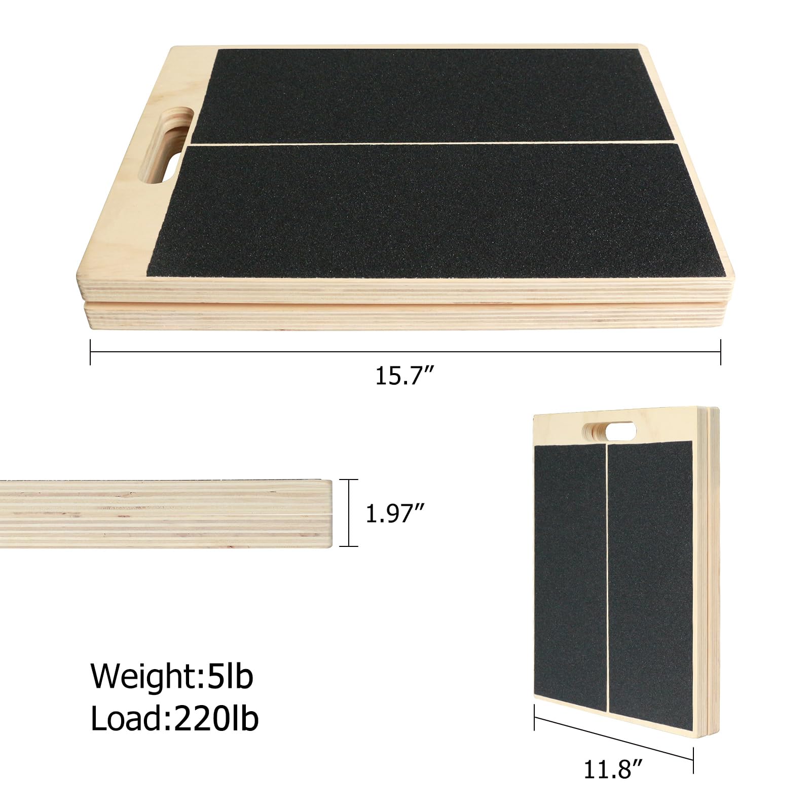 Portable Wooden Calf Stretcher Slant Board - 5 Adjustable Angles, Supports 220 lbs - Physical Therapy Equipment for Calf Stretching, Squats & Leg Exercises - Perfect for Home Gym, Yoga & Rehabilitation