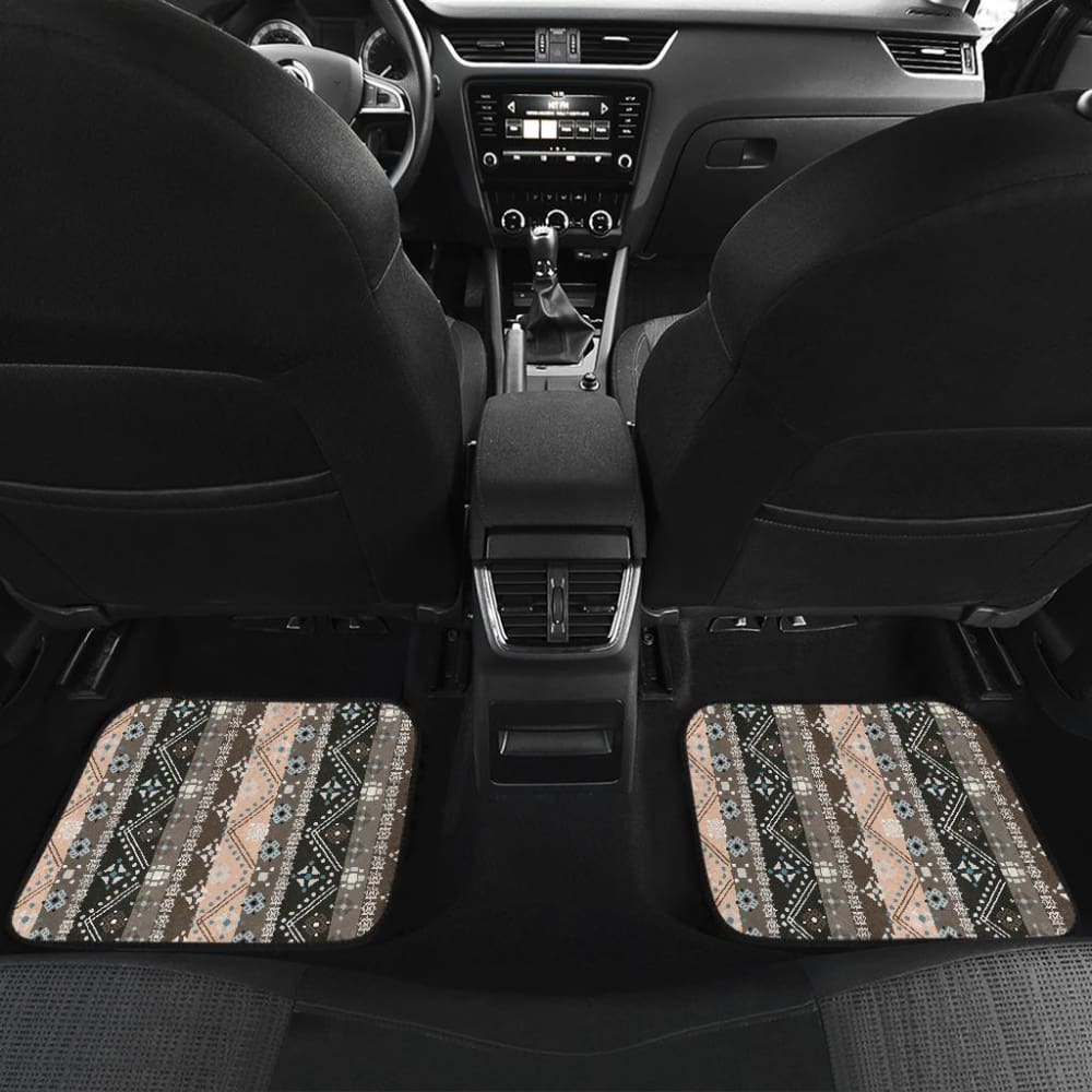 Brown Boho Ethnic Car Floor Mats - Non-Slip, Durable & Stylish for SUVs, Sedans & Trucks | Perfect for Road Trips, Daily Commutes & Outdoor Adventures