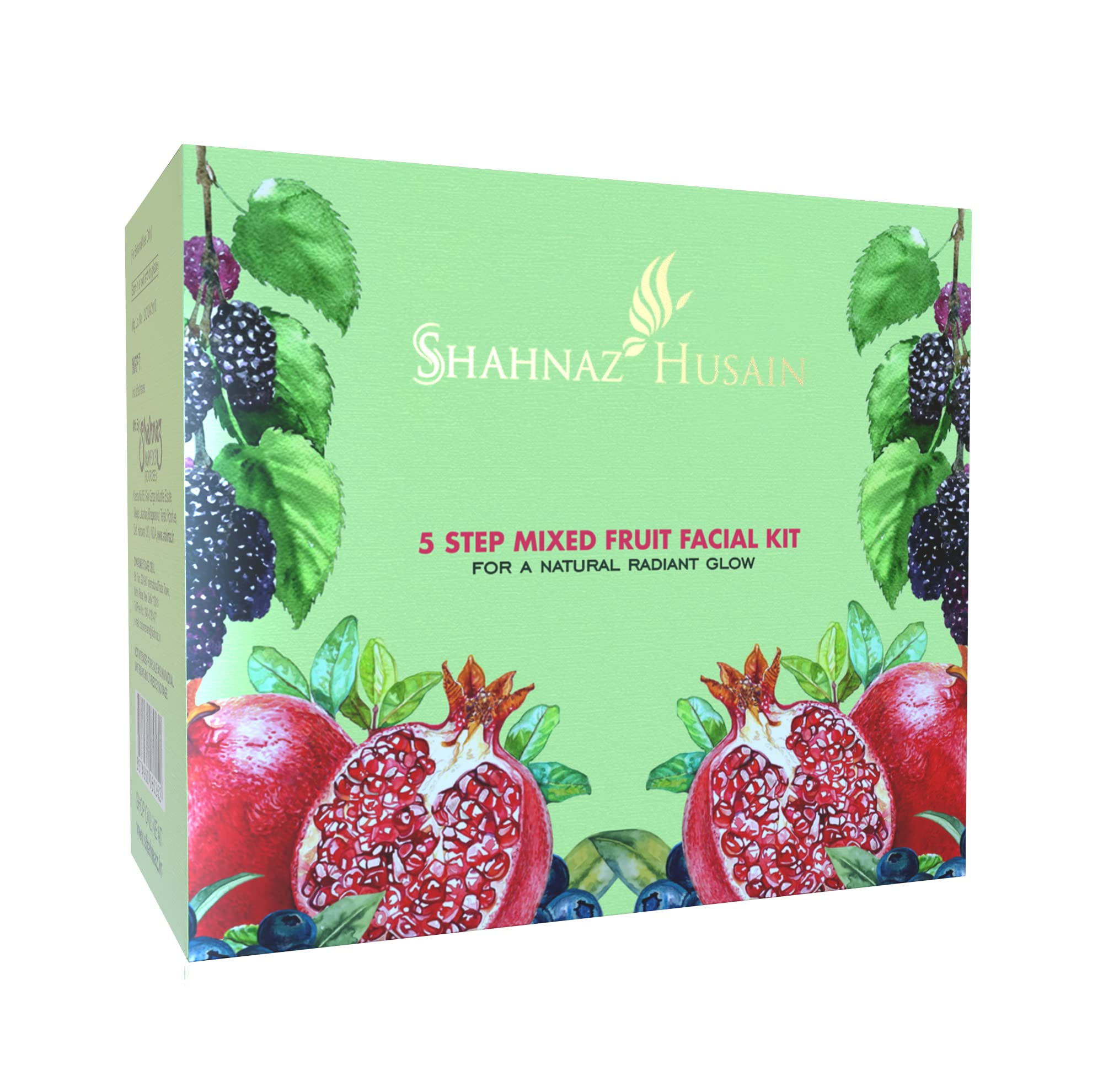 Shahnaz Husain 5-Step Flower Power Skin Care Kit & Mixed Fruit Facial Set with Tulsi Neem Face Wash - Natural Glow for Dry & Sensitive Skin | DIY Spa Day at Home