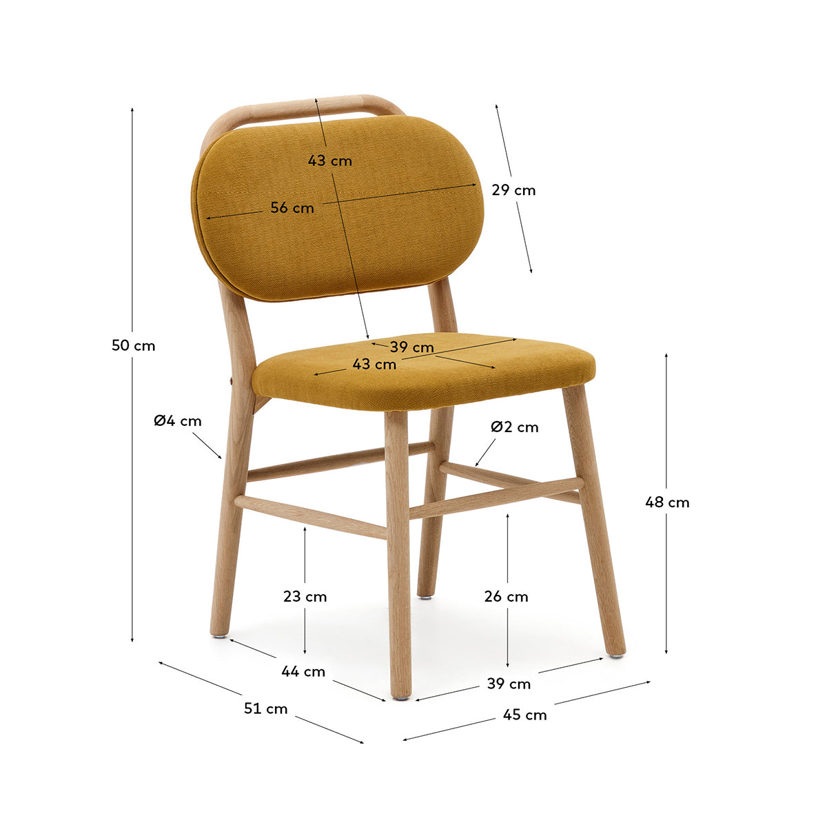 Kave Home Helda Chair - Modern Accent Chair for Living Room, Bedroom & Office - Stylish & Comfortable Seating for Home Decor