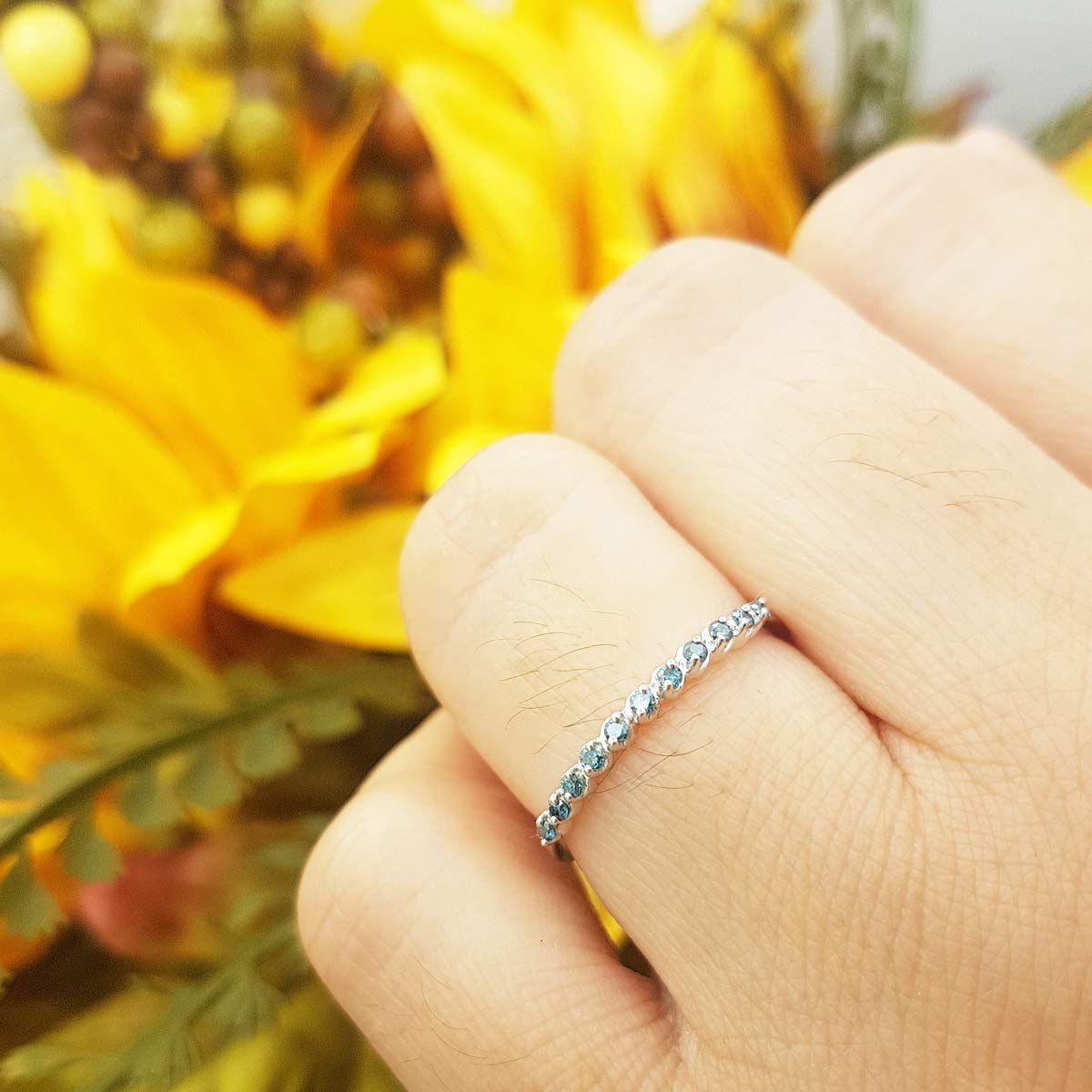 Dazzlingrock 0.12 Carat (ctw) Sterling Silver Stackable Wedding Band Ring for Women - Anniversary, Engagement, Bridal Jewelry Gift - Perfect for Stacking, Everyday Wear & Special Occasions