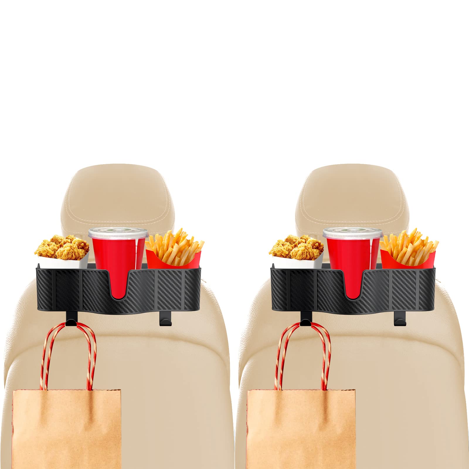 3-in-1 Car Headrest Backseat Organizer with 3.7