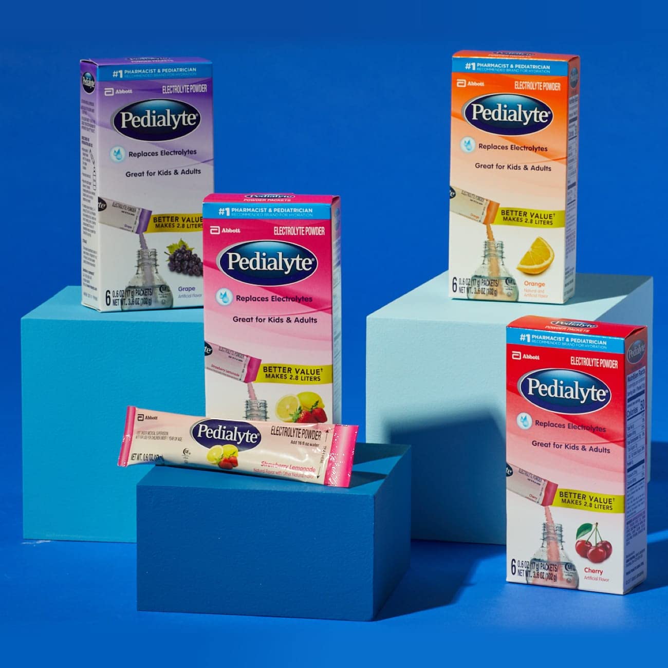 Pedialyte Electrolyte Powder Packets - Orange Flavor Hydration Drink Mix, 100 Single-Serve Packets | Perfect for Travel, Sports & Dehydration Relief