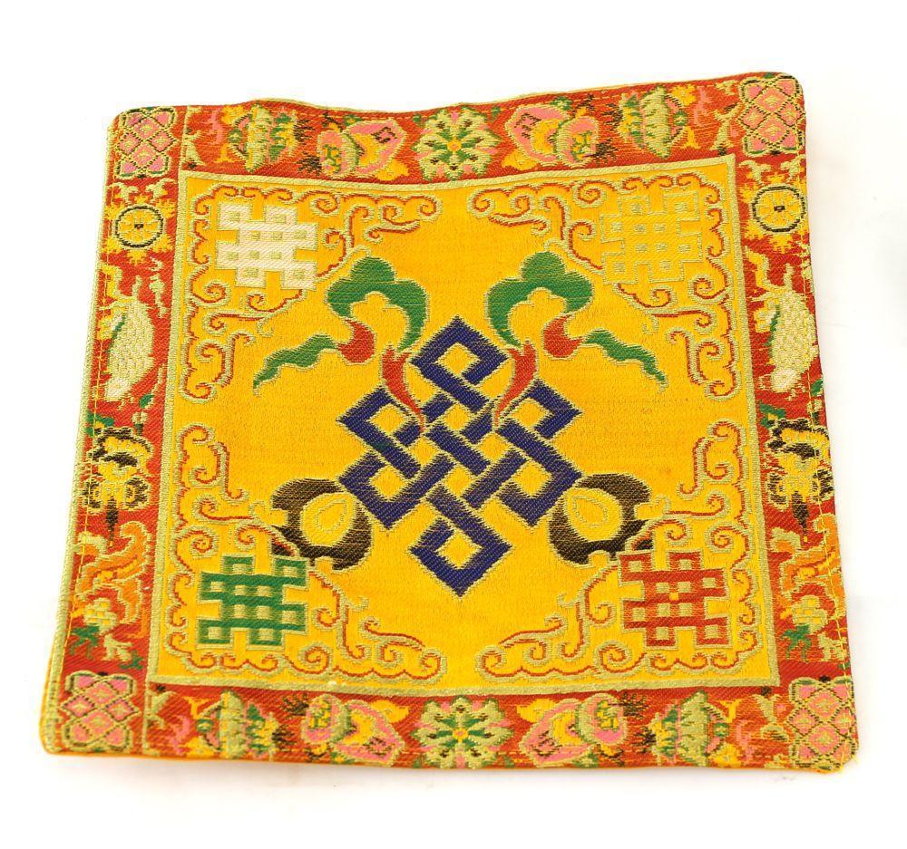 Handmade Brocade Altar Cloth with Eternal Knot Design - Perfect for Buddhist Altars, Meditation Spaces & Home Decor