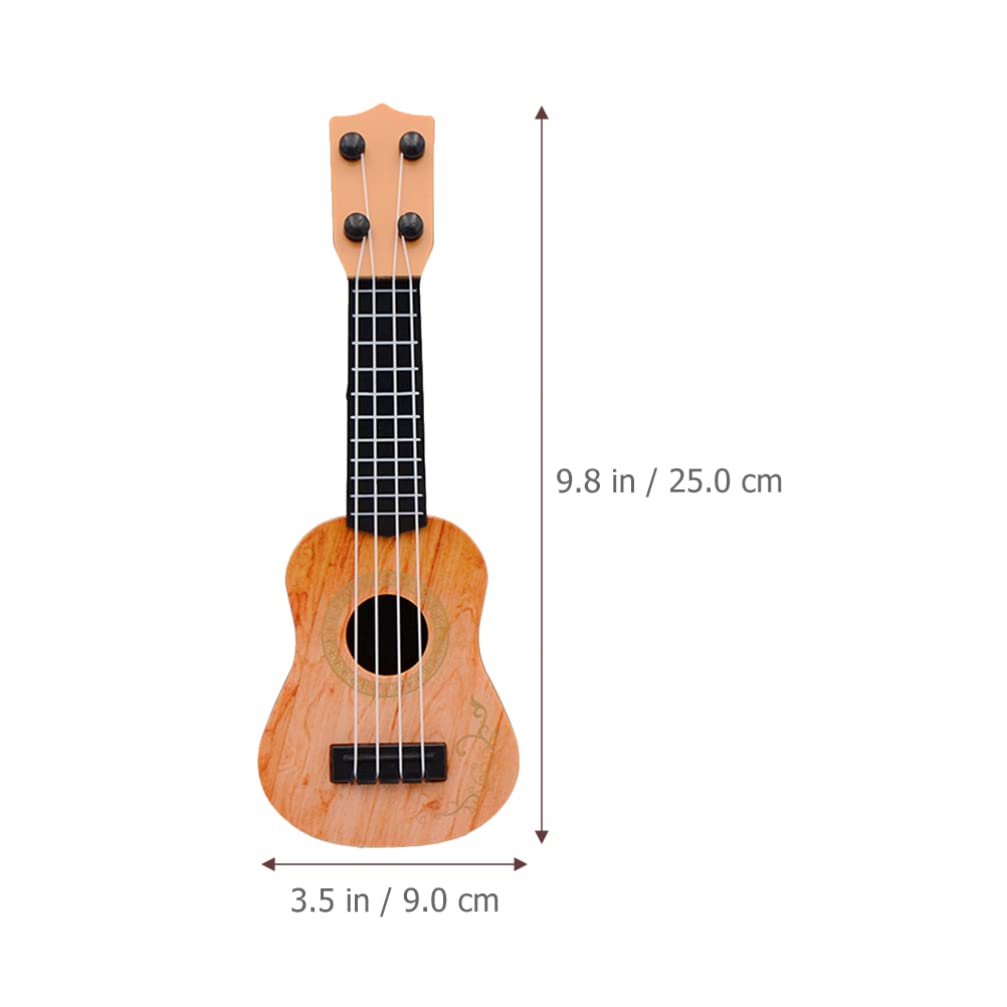 Kisangel Mini Ukulele Toy for Kids - 4 String Beginner Musical Instrument with Light Brown Finish | Educational Guitar Plaything for Toddlers & Children | Perfect for Birthday Gifts, Music Lessons & Early Learning Development