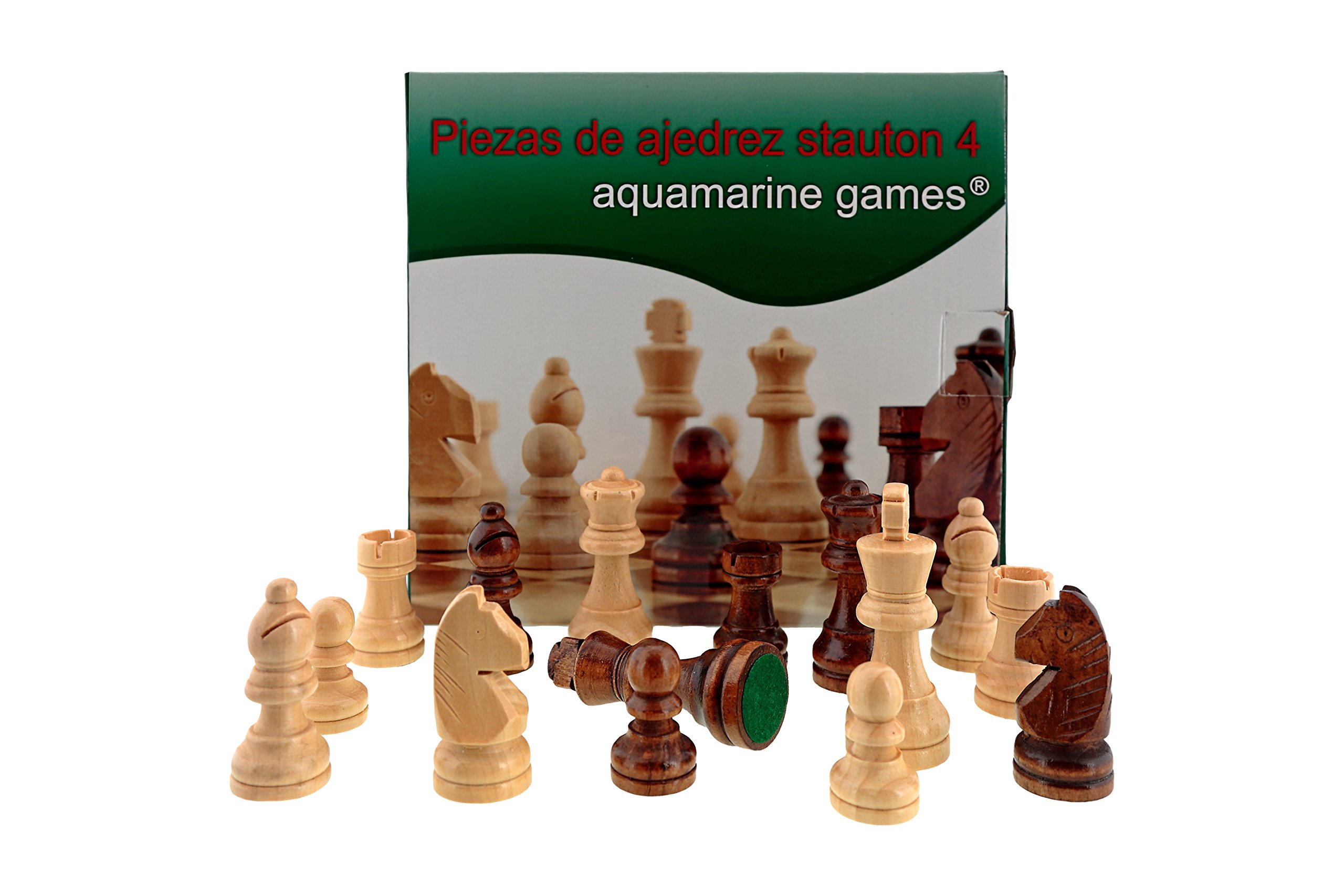 Staunton Chess Set for 2 Players - Aquamarine Games CP029A - Perfect for Tournaments & Home Play