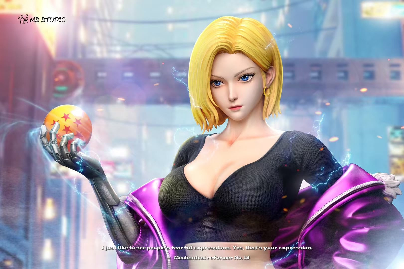 MS Studio Android 18 Cosplay Costume - Dragon Ball Z Artificial Human 18 Outfit for Halloween, Anime Conventions & Cosplay Events