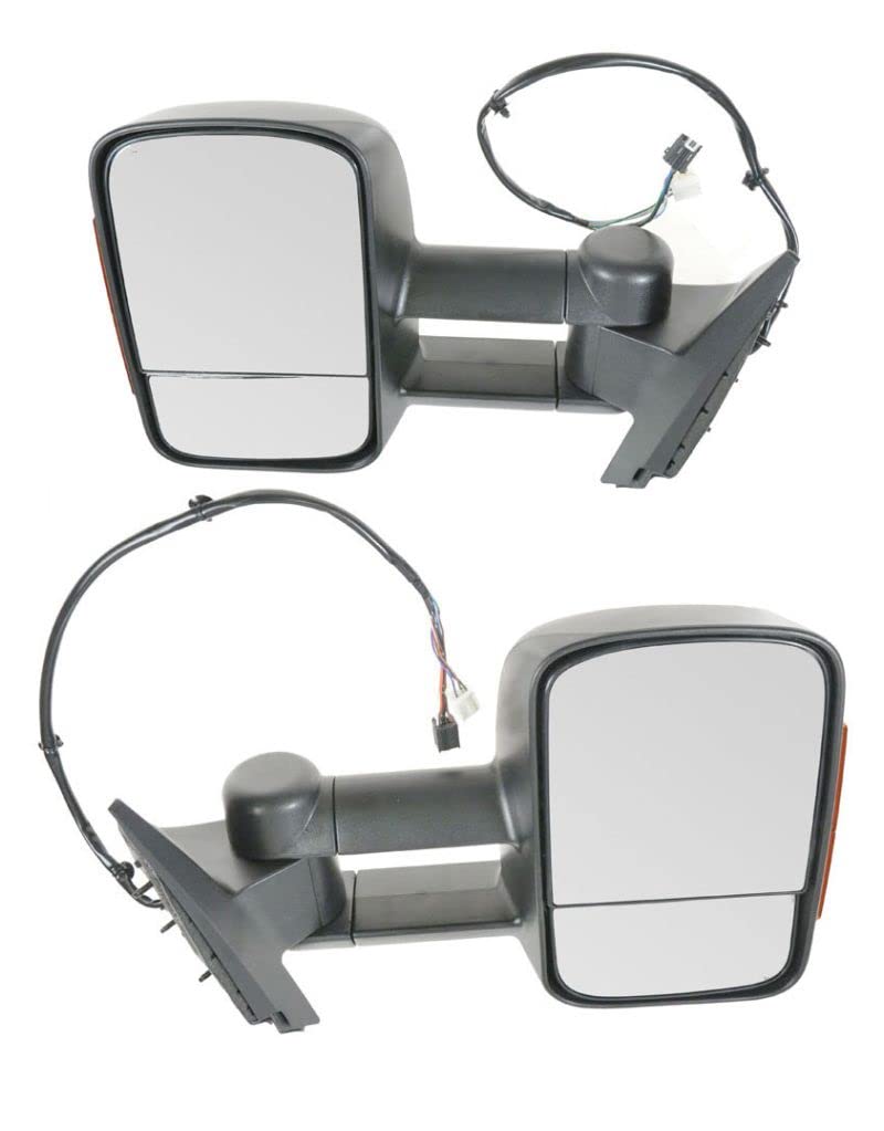 Heated Power Side View Mirrors with Memory & Turn Signal - Compatible with Chevy & GMC Trucks - Perfect for Towing & Winter Driving