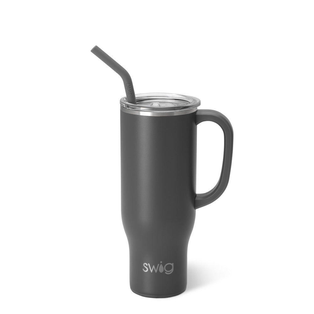 30oz Grey Mega Mug - Large Insulated Coffee Cup for Hot & Cold Drinks - Perfect for Home, Office, and Travel