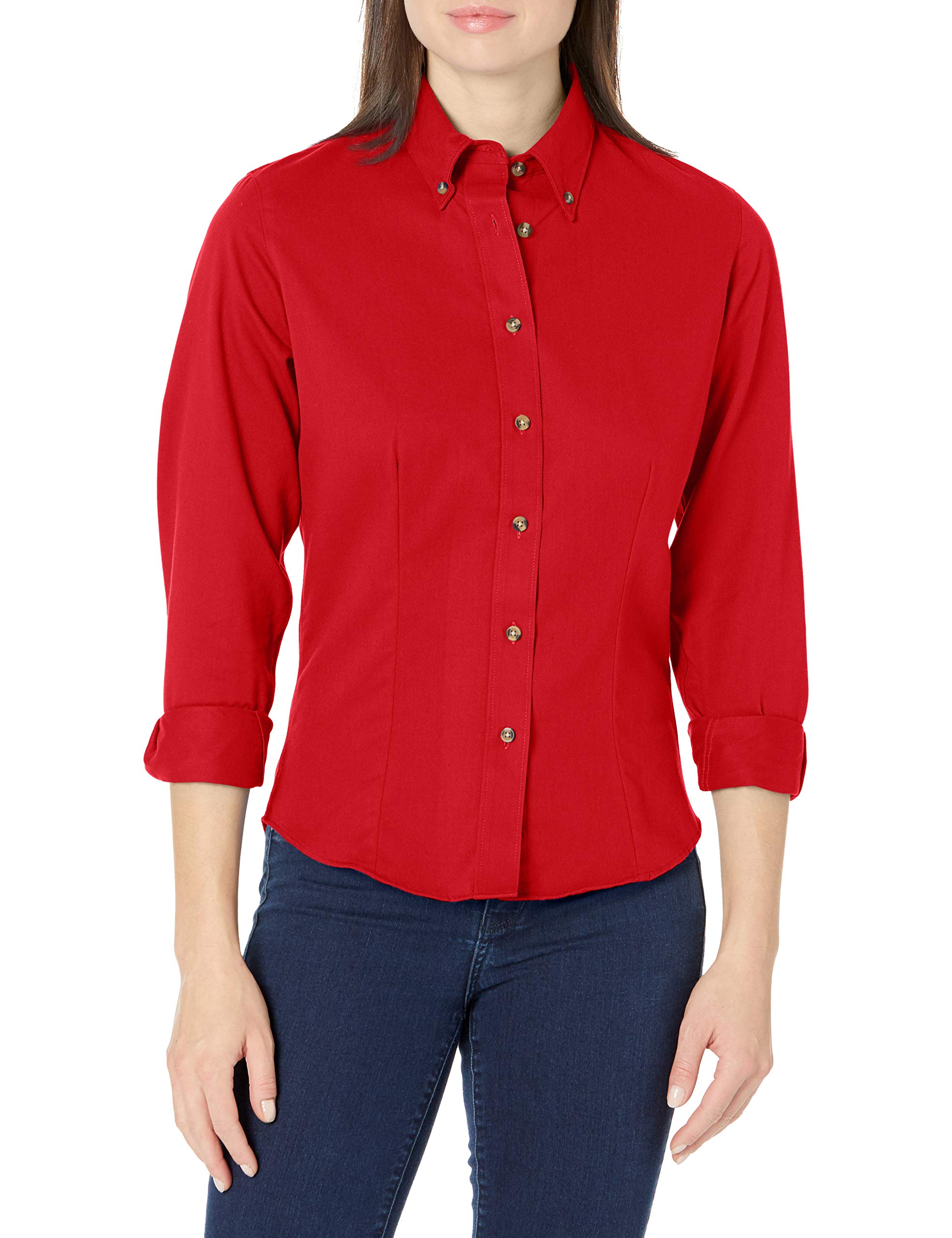 Lee Women's Dual Action Long-Sleeve Work Shirt - Comfortable & Durable Button-Up Shirt for Women - Perfect for Work, Outdoor Activities & Casual Wear