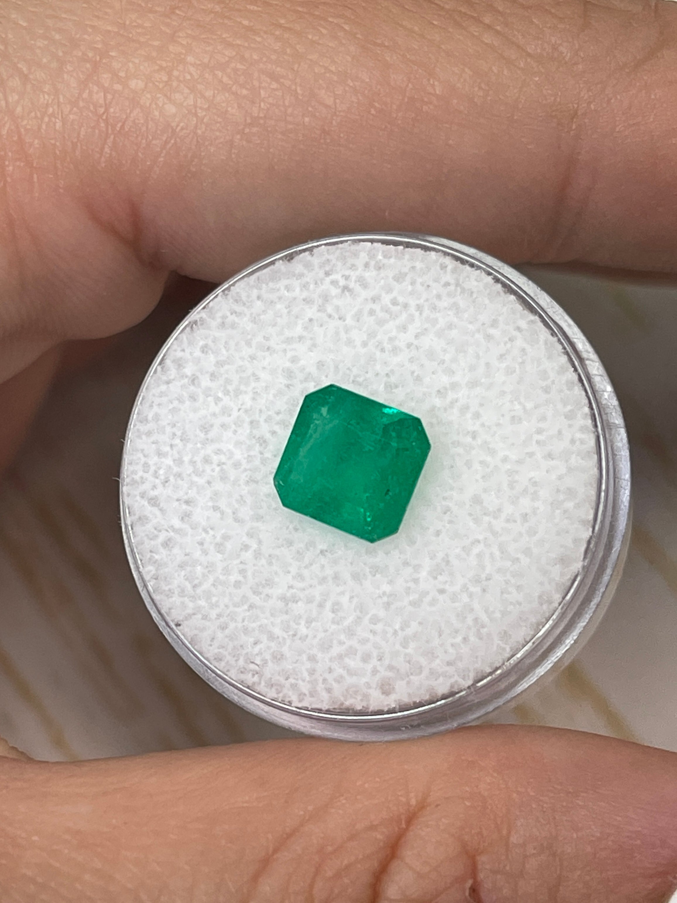 1.84 Carat 8x8mm Natural Loose Colombian Emerald Gemstone - Asscher Cut for Jewelry Making, Engagement Rings & Fine Collections