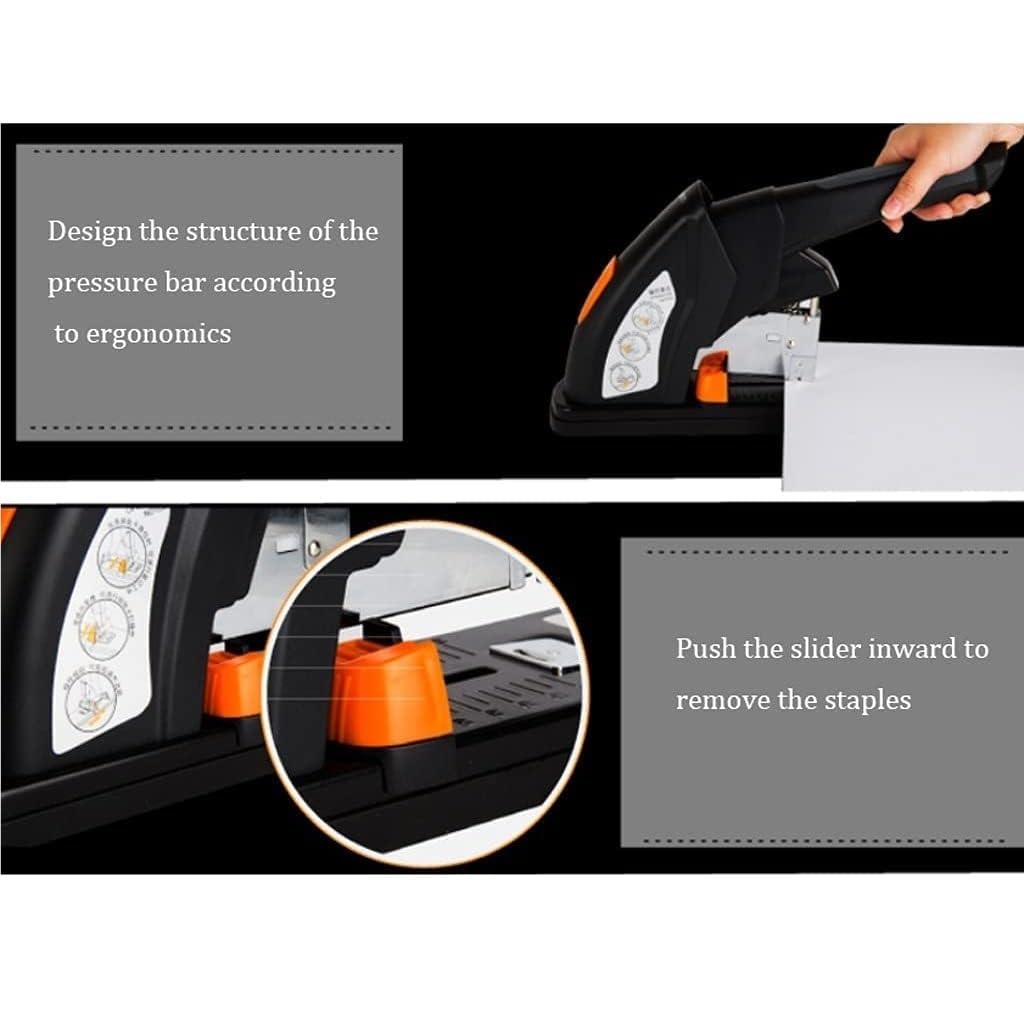 Heavy Duty Stapler - High Capacity Desktop Stapler for Office & Home Use, Portable Stapler for Paper, Documents, Crafts - Ideal for Office, School, Home Office (33x8x31cm, Black)