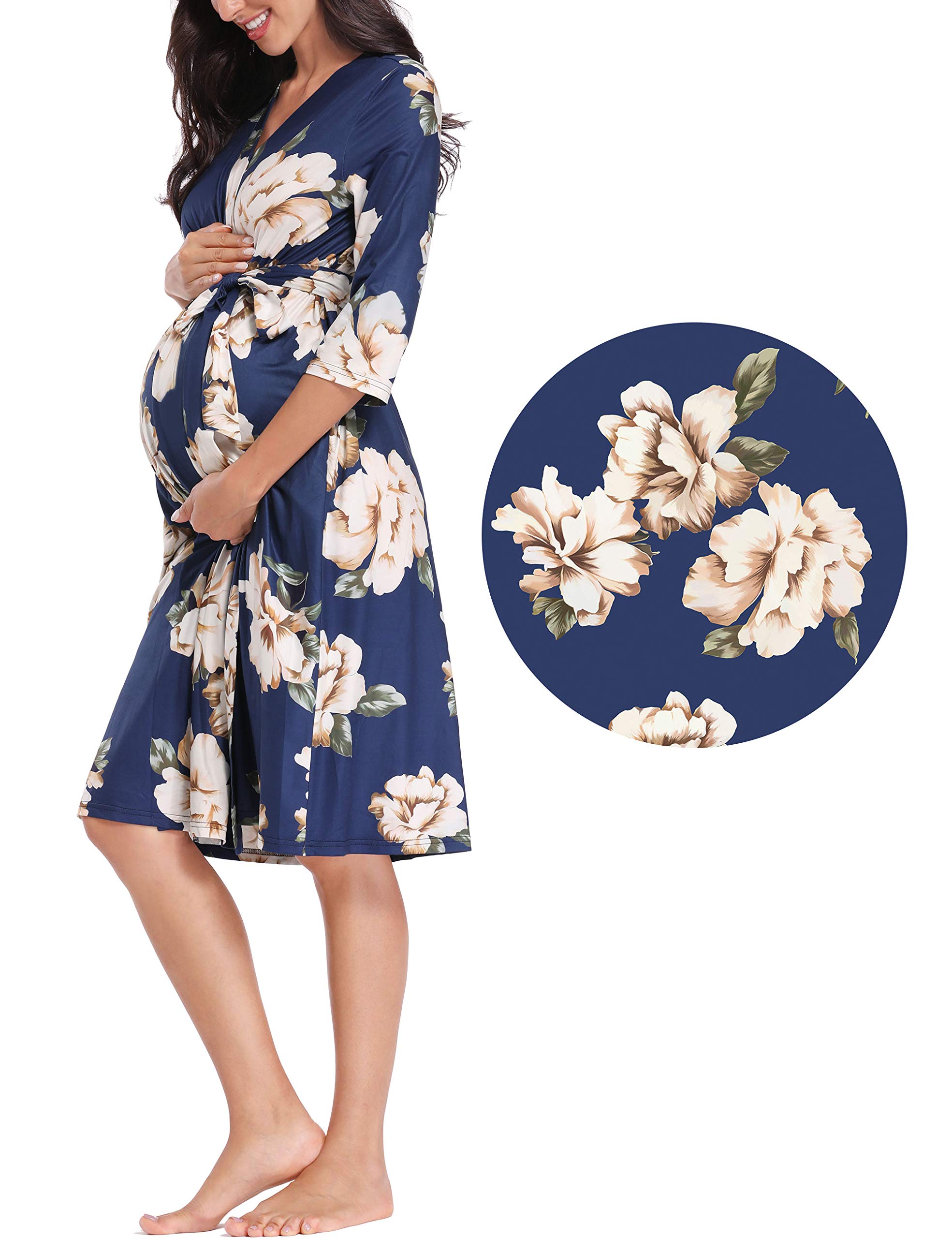 **Peauty Maternity Hospital Gown - Labor & Delivery Nursing Robe, Postpartum Breastfeeding Sleepwear for Pregnancy & New Moms - Soft & Comfortable for Hospital Stay & Home Recovery**