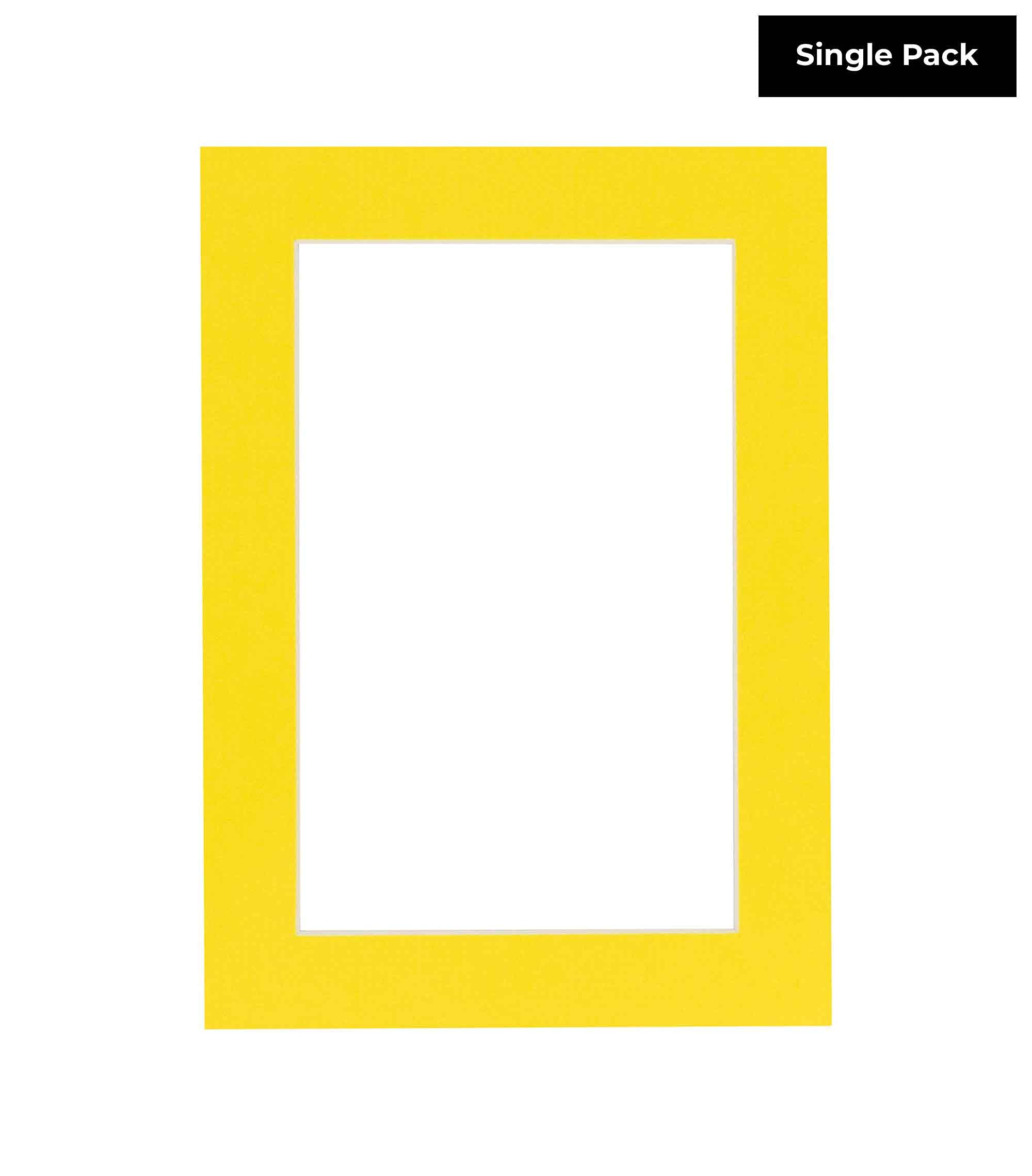 16x20 Inch Acid-Free Yellow Precut Mat Board for 11x14 Photos - Bevel Cut Picture Mat for 16x20 Frames - Perfect for Displaying Art, Photos & Certificates in Home, Office or Gallery Settings