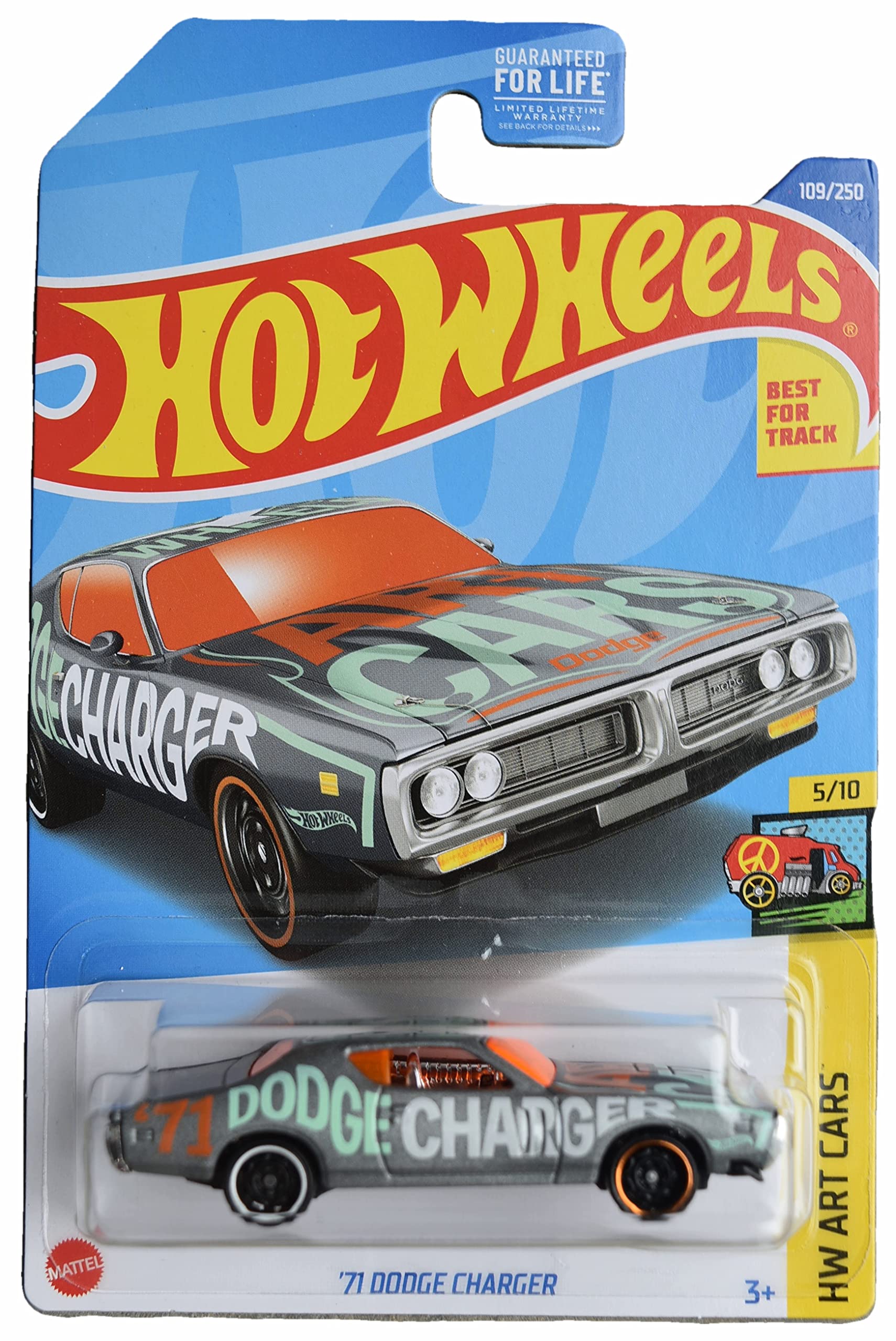 Hot Wheels '71 Dodge Charger Die-Cast Car - Limited Edition Art Cars Series 5/10 - Collectible Toy for Kids & Adults | Perfect for Display, Gifts & Racing Play