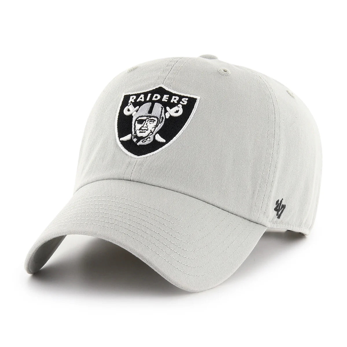 47 Brand Las Vegas Raiders Cleanup Adjustable Hat - Steel Grey | Snapback Baseball Cap for Men & Women | Perfect for Game Day, Sports Events & Casual Wear