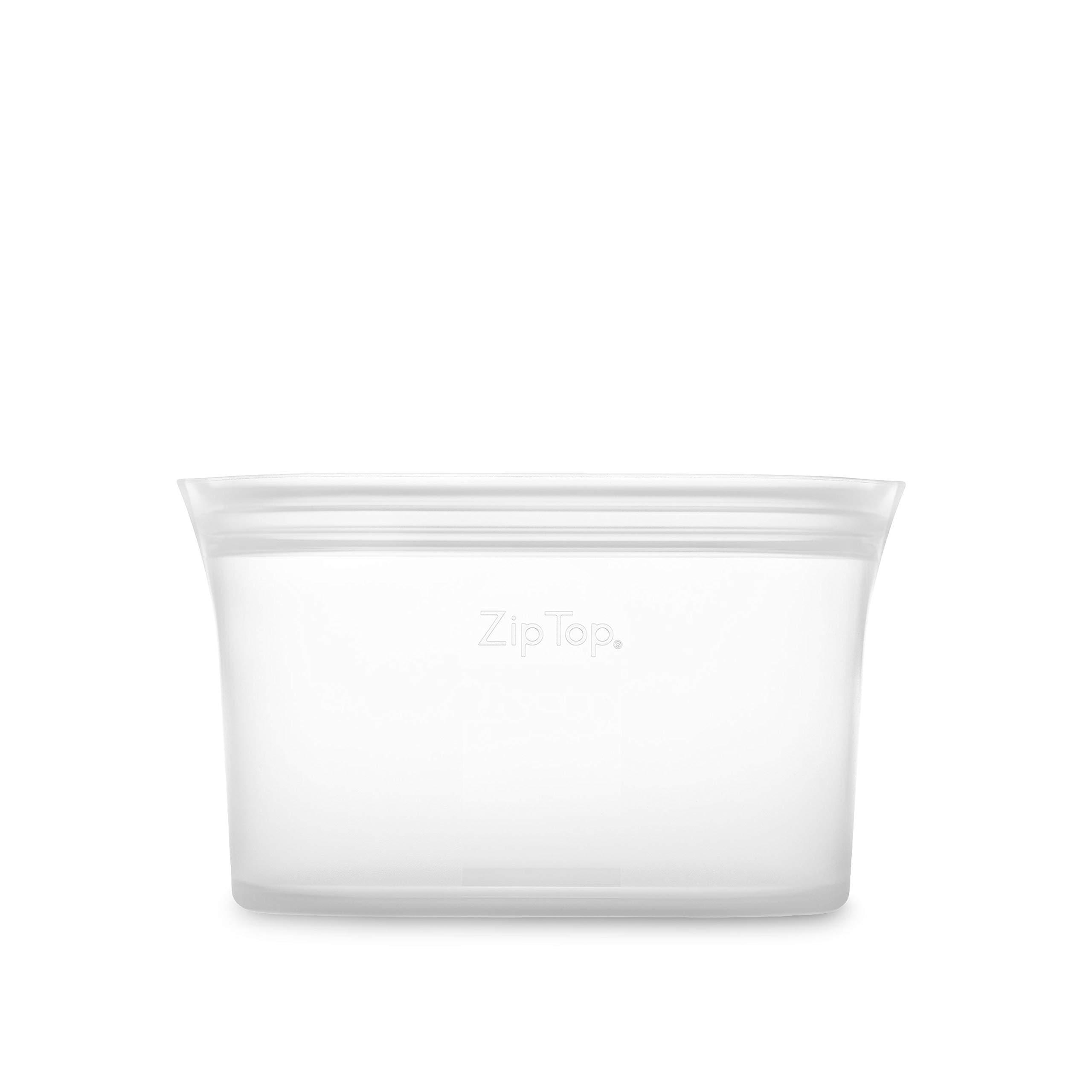 Eco-Friendly Zip Top Reusable Food Storage Bags - Small Dish [Frost] | Silicone Meal Prep Containers | Microwave, Dishwasher & Freezer Safe | Made in USA | Perfect for Meal Prep, Leftovers & On-the-Go Snacks