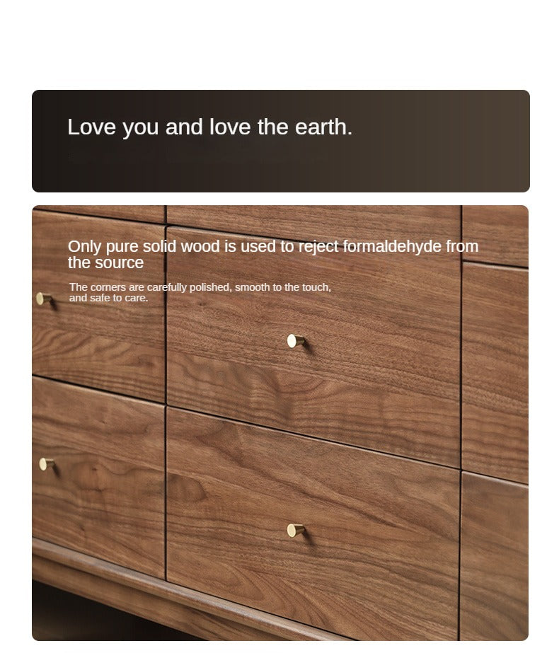 Solid Black Walnut & Oak Wood Drawer - Modern Porch Cabinet for Outdoor Storage & Entryway Organization | Perfect for Patio, Deck, and Garden Decor