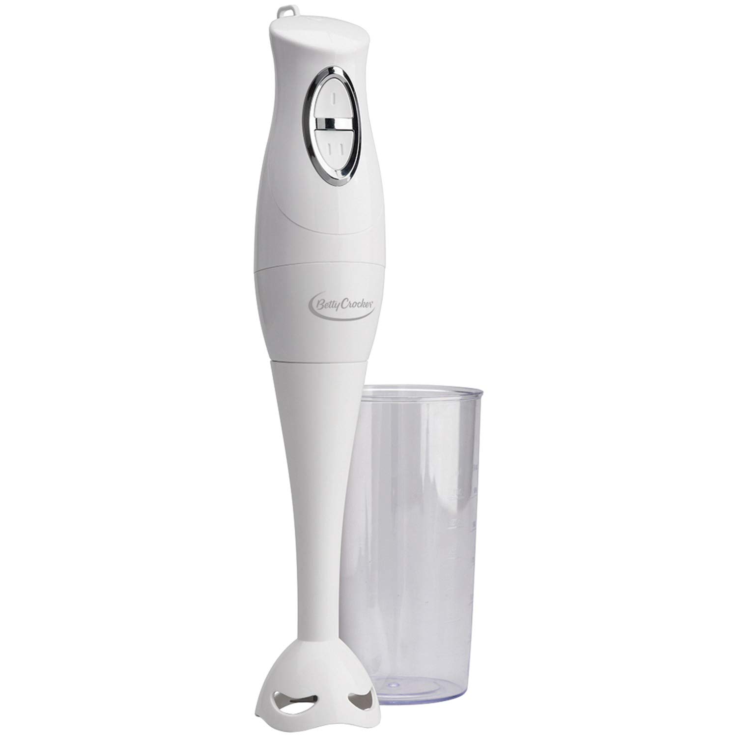 Betty Crocker BC-1303CK White Hand Blender with Mixing Beaker - Perfect for Smoothies, Soups & Baking at Home