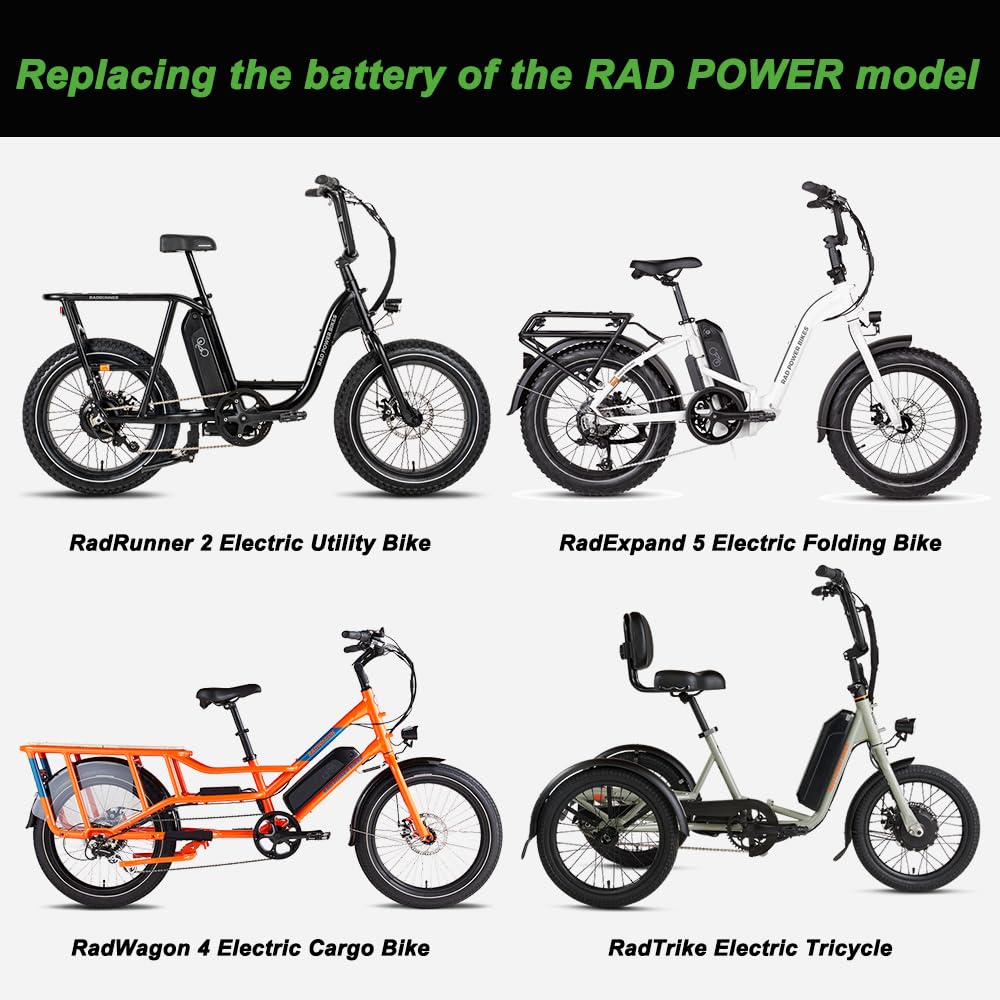 Yose Power 48V 14Ah Lithium Ebike Battery for 250W-700W Electric Bike Conversion Kits | Compatible with RadRunner, RadWagon, RadMini & More | Perfect for Commuting, Off-Roading & Long-Distance Cycling (Charger Not Included)