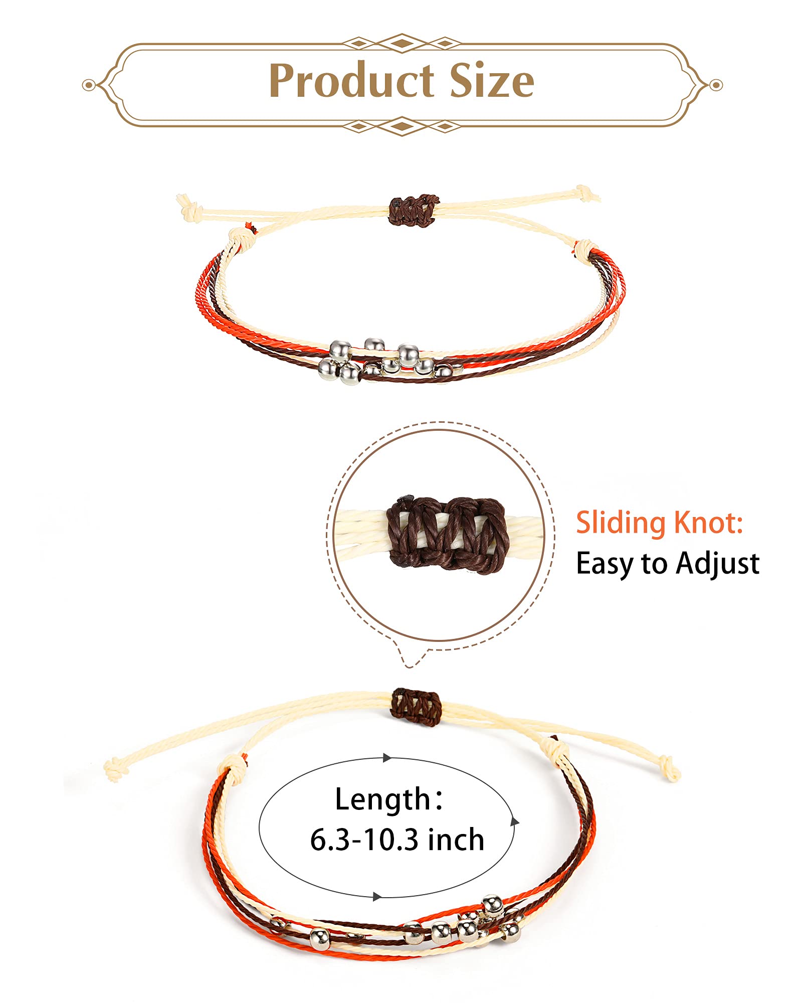 Hicarer 21-Piece Surfer Wave Bracelet Set - Adjustable Waterproof Handmade Ocean Wave Friendship Bracelet & Anklet Jewelry for Women - Perfect for Beach Parties, Summer Festivals & Gifts