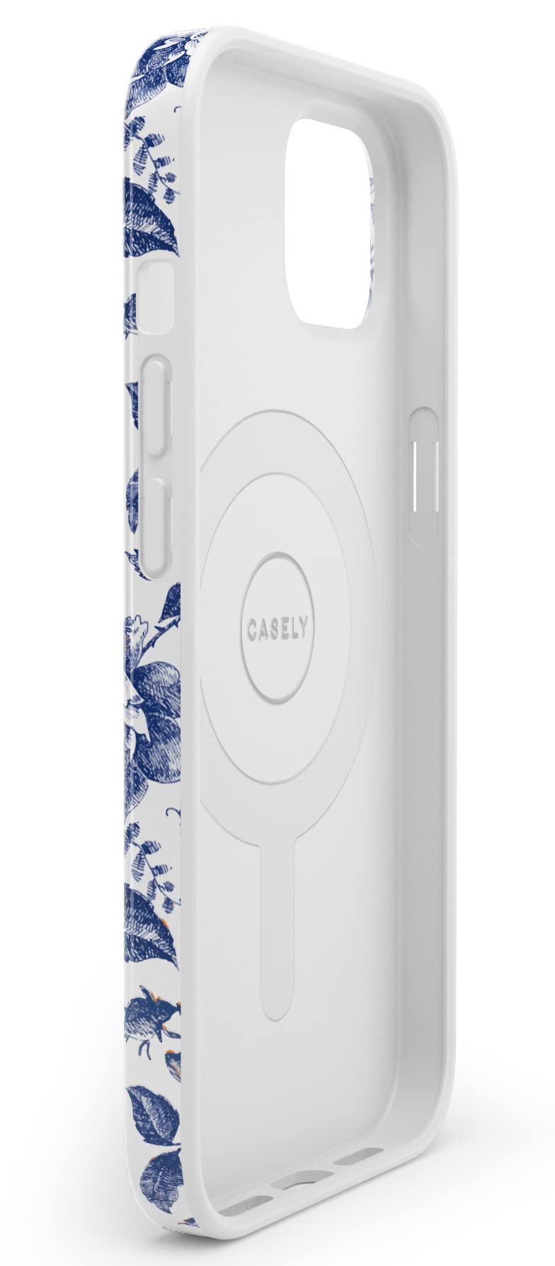 Casely iPhone 13 Case with Floral Design | MagSafe Compatible | Rose to Fame Coquette Style | Blue & White Rose Pattern | Perfect for Everyday Use & Gift Giving