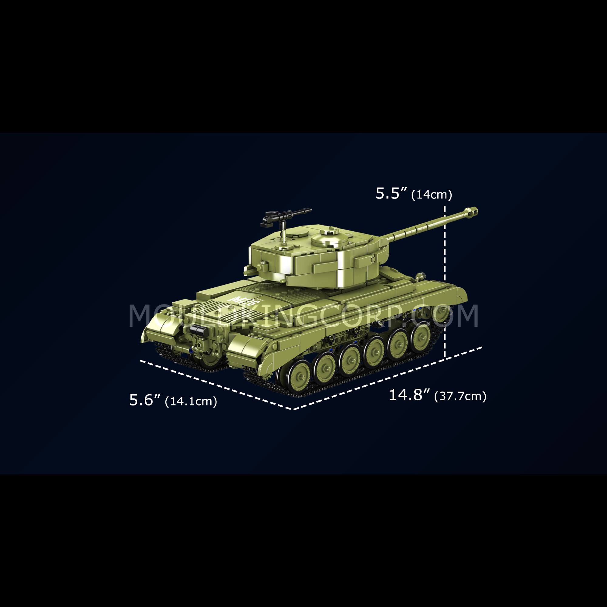 Mould King 20035 M26 Heavy Tank Building Blocks Set - 1,054 Pieces Military Model Kit for Adults & Teens | Perfect for Collectors, DIY Projects & War History Enthusiasts