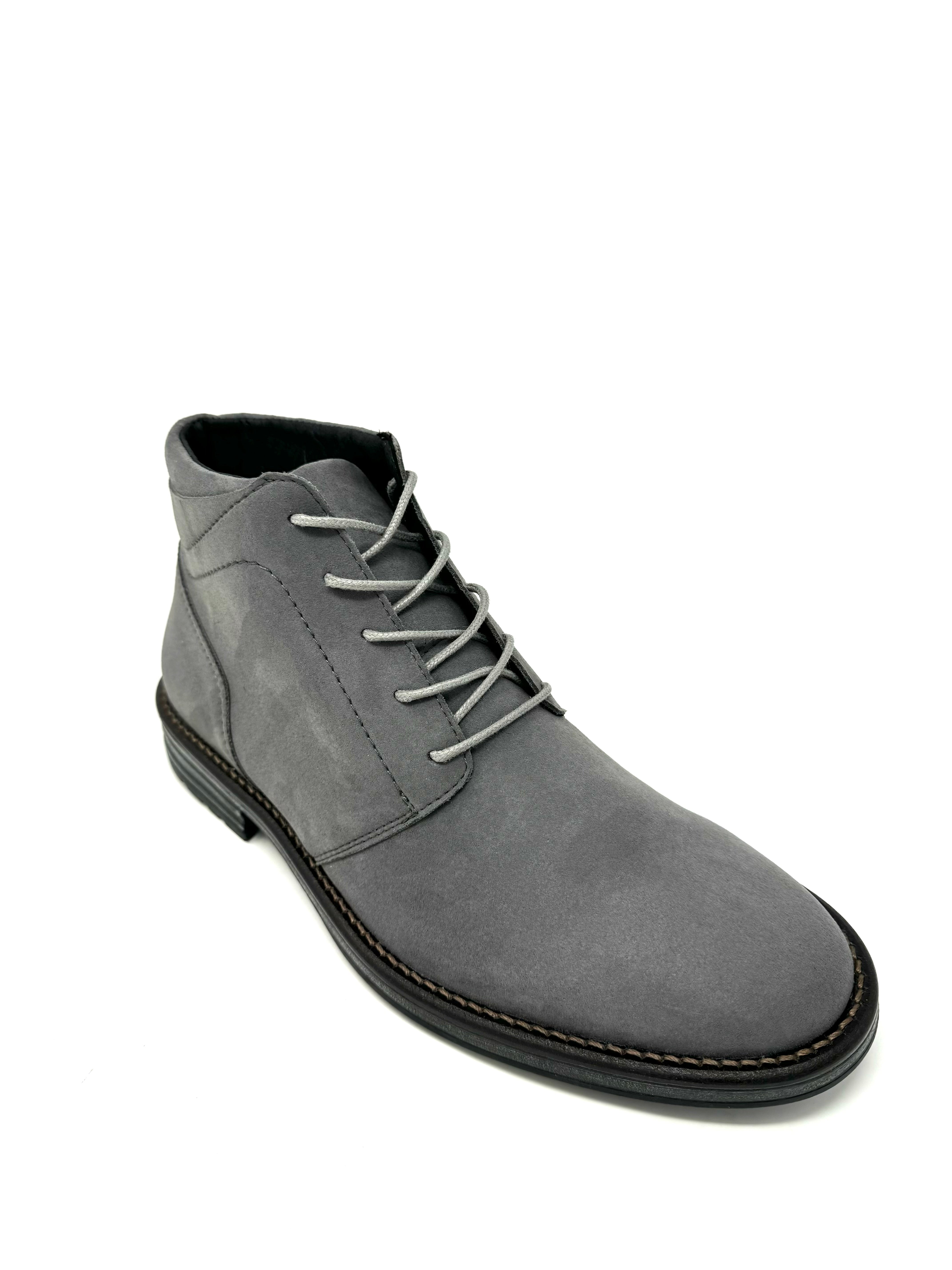 Novacas Fernando Grey Suede Boots for Men - Stylish & Comfortable Ankle Boots for Casual Wear, Outdoor Walking & Fall Fashion