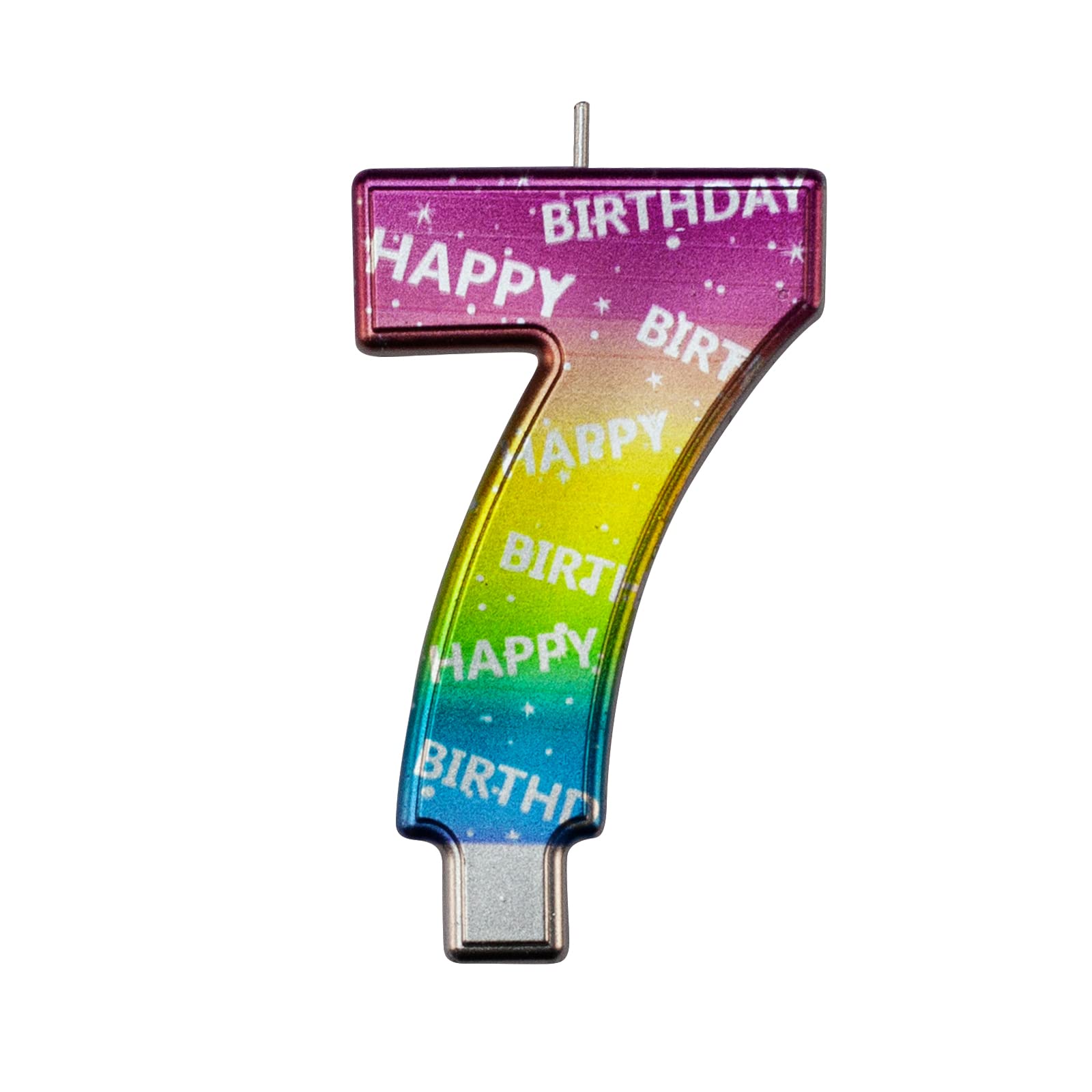 DERVENTA 3.7 Inch Large Number Birthday Candles - Multicolored Cake Topper for Parties (Number 7) - Perfect for Birthday Cakes, Cupcakes, and Celebration Desserts