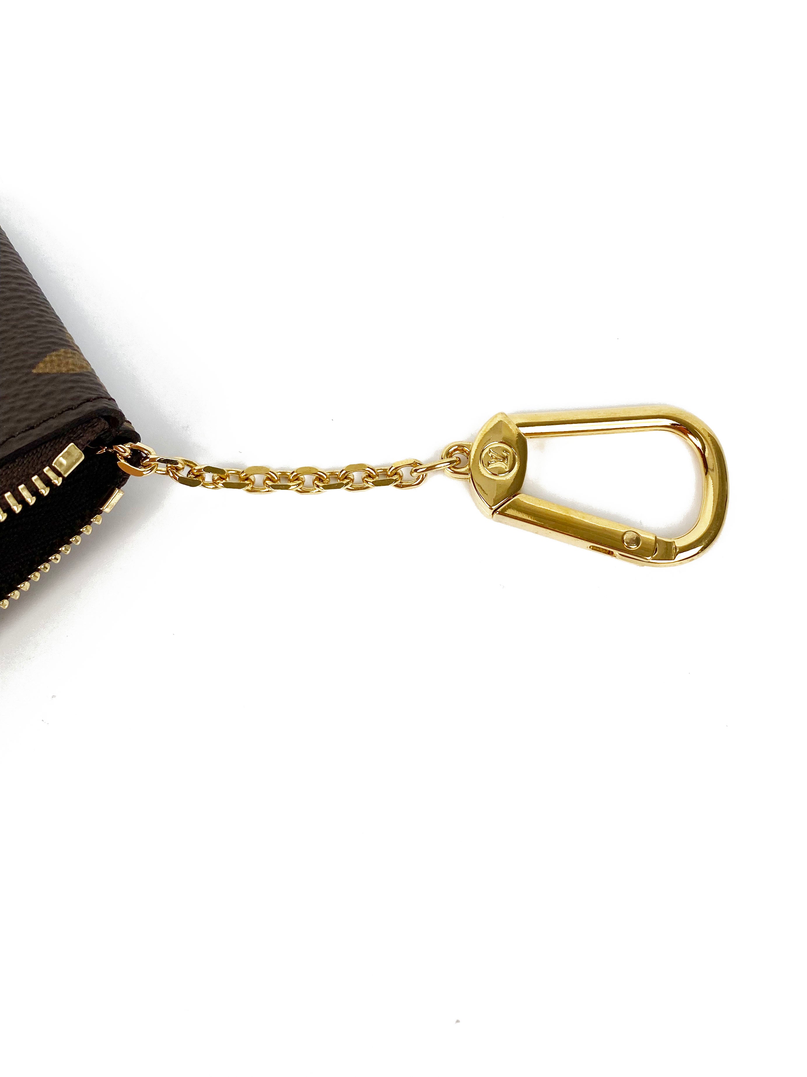 Louis Vuitton Monogram Key Pouch - Genuine Leather Keychain Wallet for Women & Men | Perfect for Keys, Cards & Coins | Ideal for Travel, Daily Use & Gift Giving