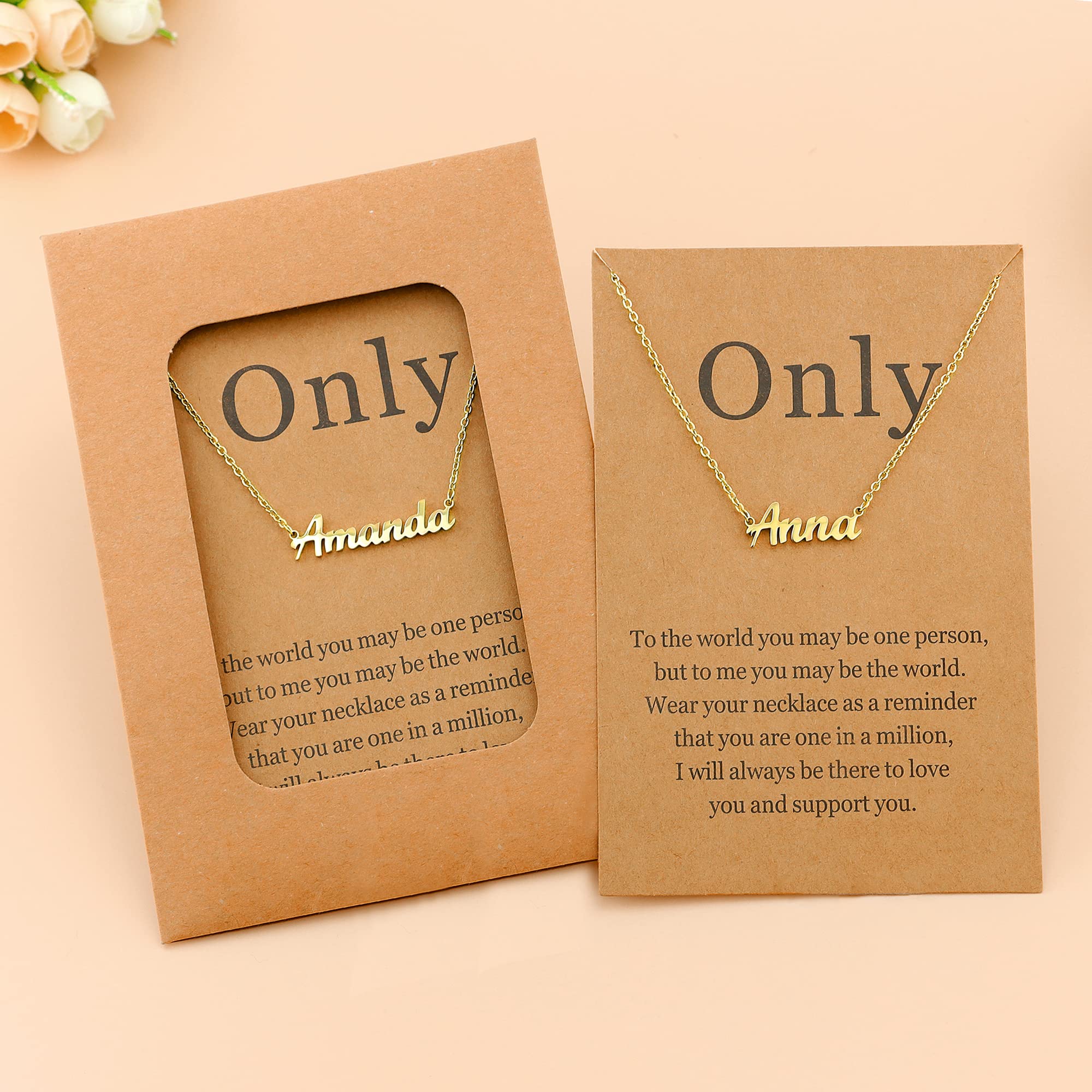 Personalized Gold Plated Name Necklace for Women - Custom Nameplate Jewelry Gift for Girls, Mom, Wife - Perfect for Birthdays, Anniversaries & Special Occasions