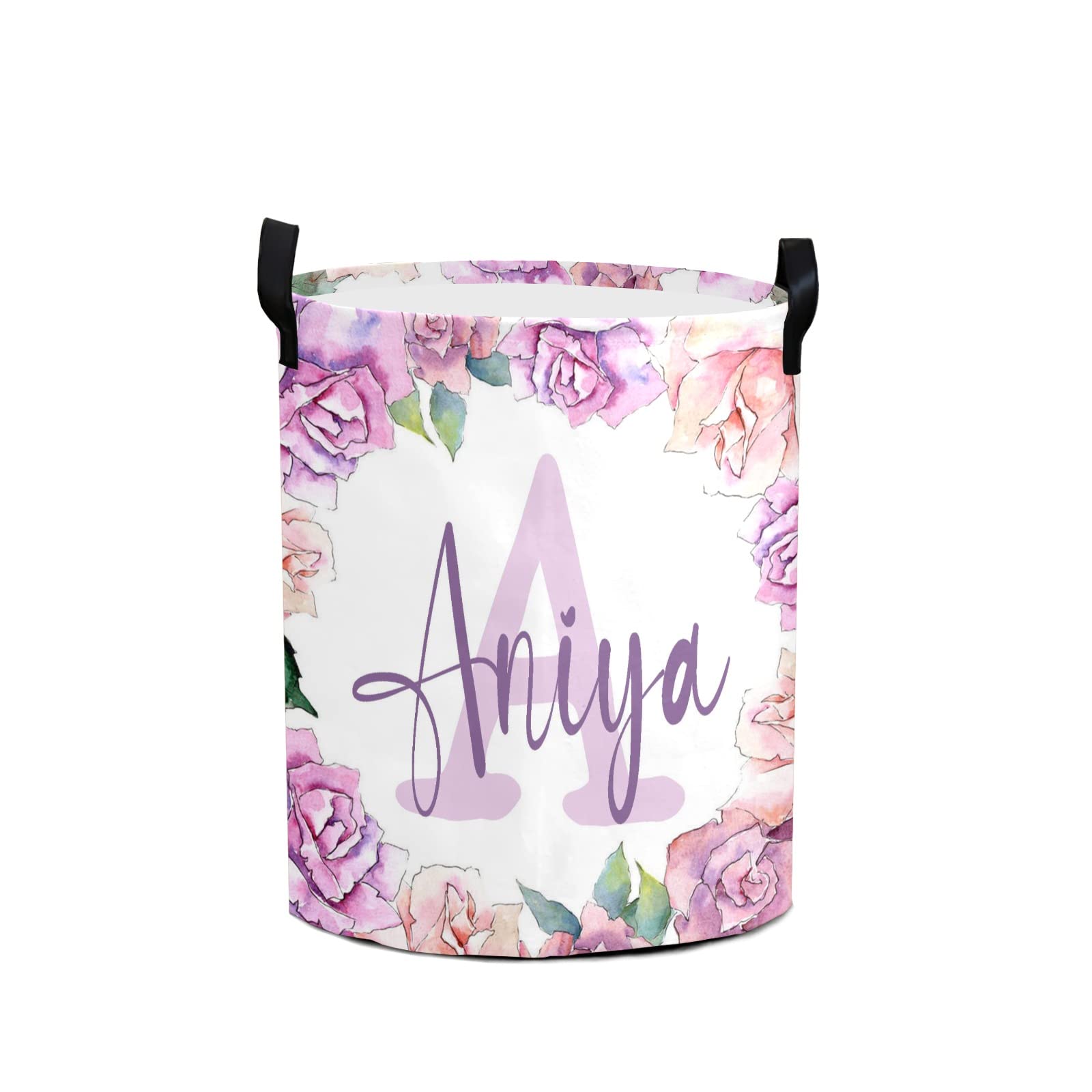 Custom Personalized Laundry Basket - Collapsible Clothes Hamper with Handle for Bathroom, Bedroom & Living Room Storage | Durable Flower Design (Style 03) - Perfect for Home Organization, College Dorm & Apartment Essentials