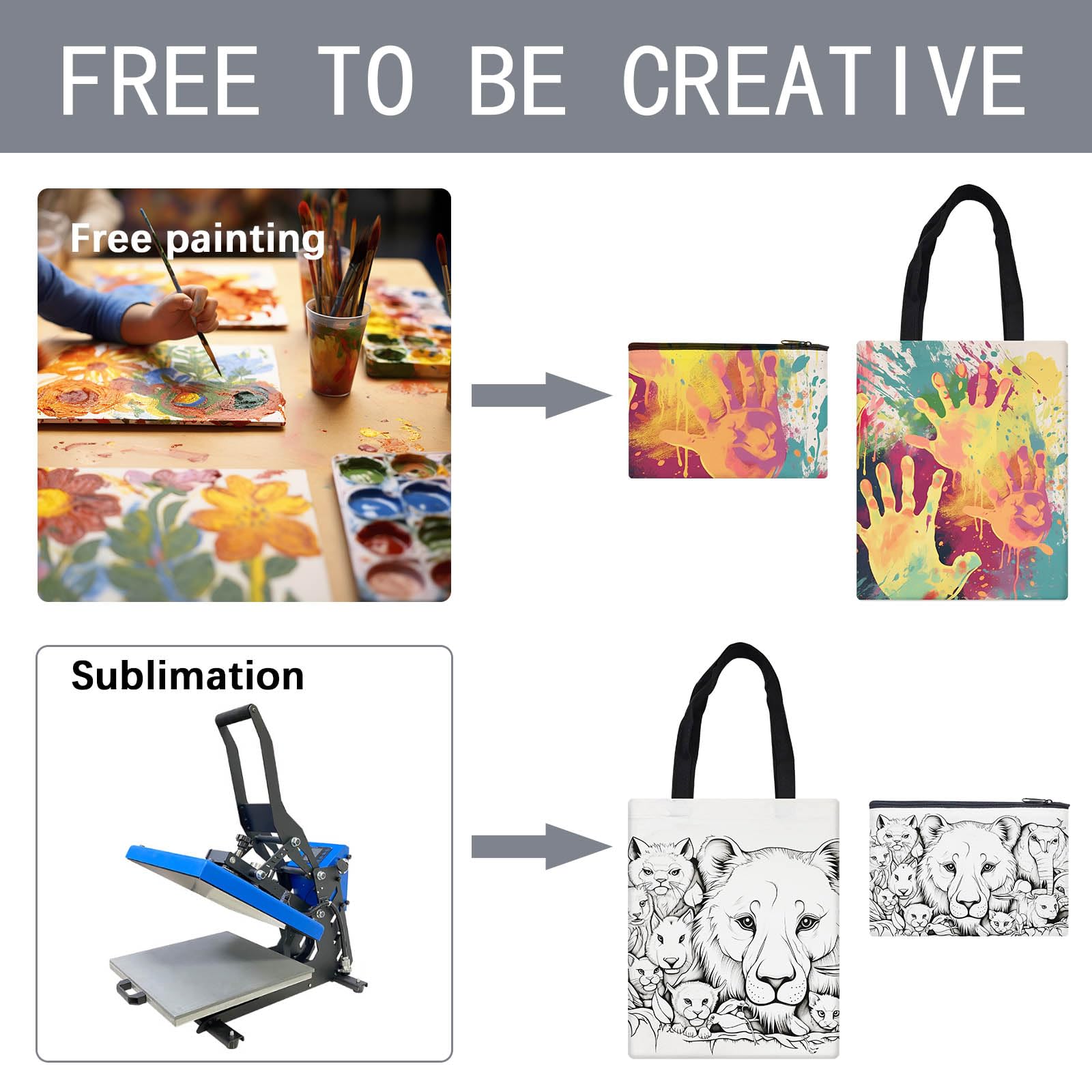 20-Pack Sublimation Blank Tote Bags - Bulk Canvas Makeup & Shopping Bags for DIY Customization - Perfect for Gifts, Promotions & Personal Use