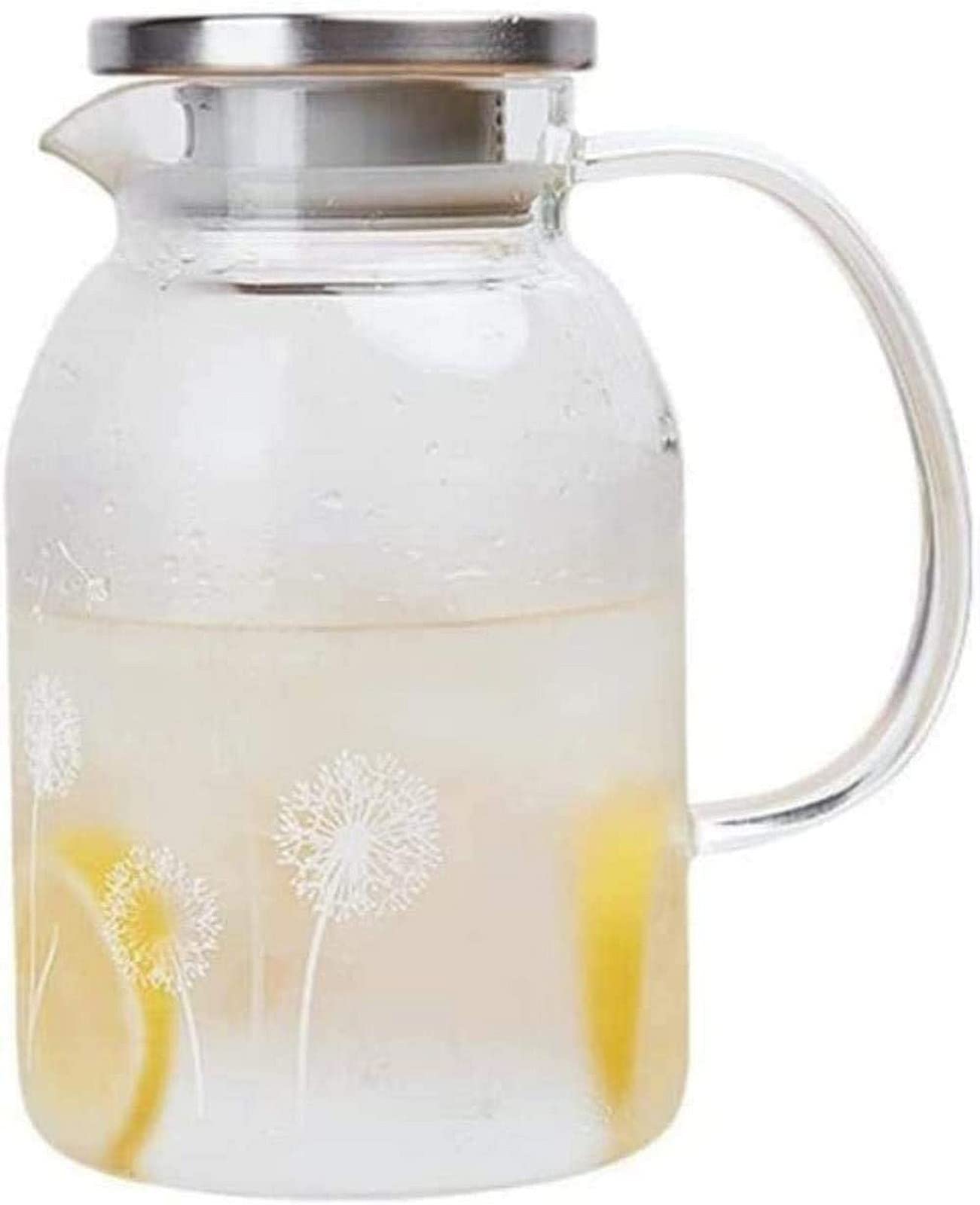 1.7L Glass Tea Kettle with Lid - BPA-Free Iced Tea & Juice Pitcher for Refreshing Beverages - Perfect for Home, Office, and Outdoor Gatherings