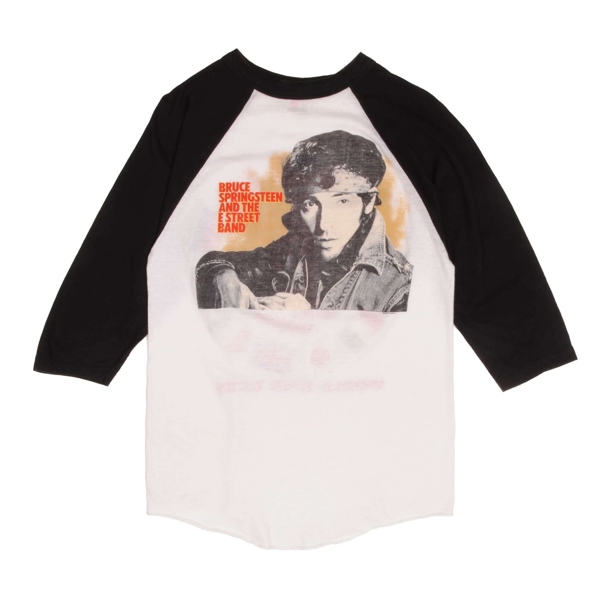 Vintage Bruce Springsteen 1984 World Tour Raglan Tee Shirt - Small, Made in USA - Perfect for Concerts, Casual Wear & Retro Fashion
