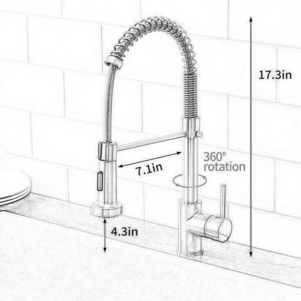 InArt Brass Single Lever Kitchen Sink Faucet with 360° Swivel Pull-Down Sprayer - Matte Black Finish for Modern Farmhouse & Industrial Style Kitchens - Perfect for Washing Dishes, Filling Pots & Cleaning Countertops