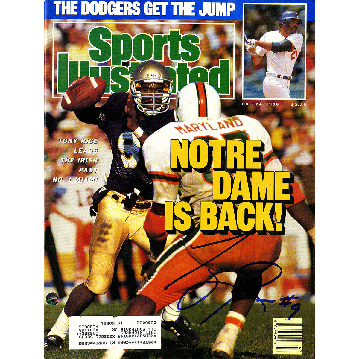 Tony Rice Autographed 10/24/1988 Sports Illustrated Magazine - Rare Collectible for Football Fans, Sports Memorabilia Enthusiasts & Home Decor