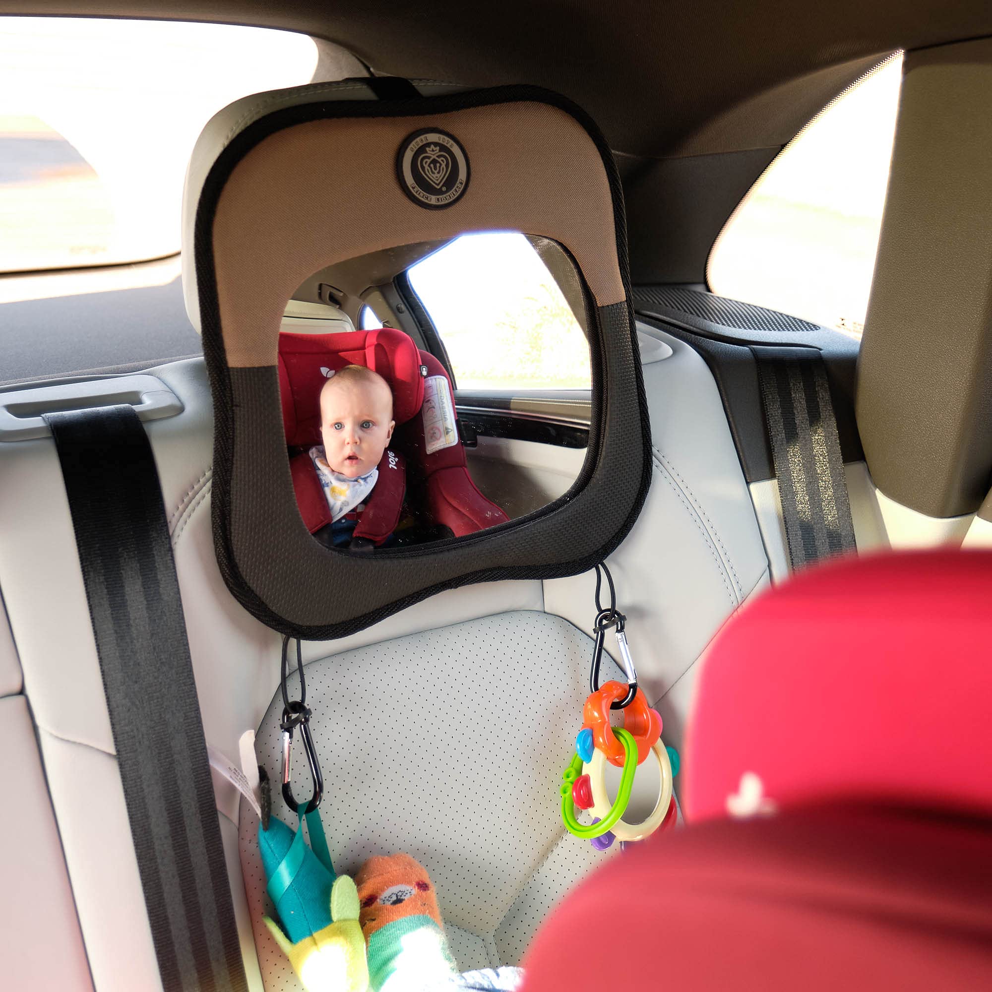Prince Lionheart Child View Mirror for Cars - Rear Seat Baby Safety Mirror, Black - Perfect for Parents to Monitor Infants & Toddlers While Driving
