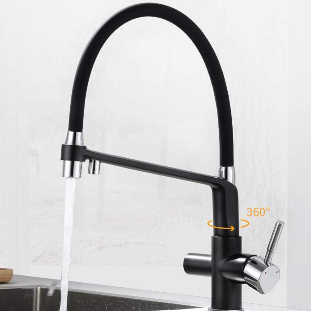 3-Way Brass Kitchen Faucet with Water Filter - Hot & Cold Drinking Water Purifier, 360° Rotation for Direct Use - Perfect for Modern Kitchens & Healthy Hydration