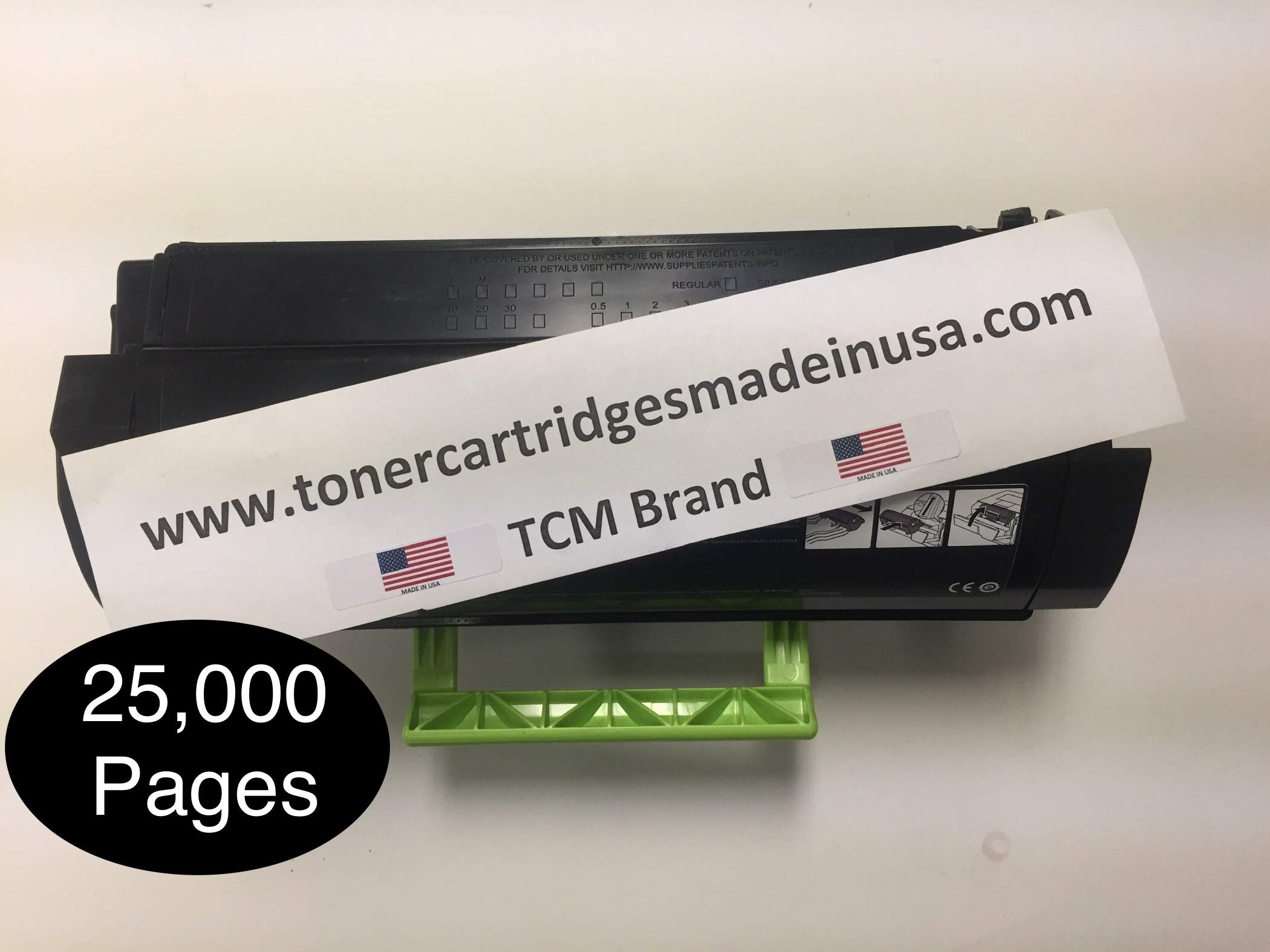 High Yield TCM Toner Cartridge for Lexmark MS521 MS621 MX521 Printers - 25K Pages for Office Use