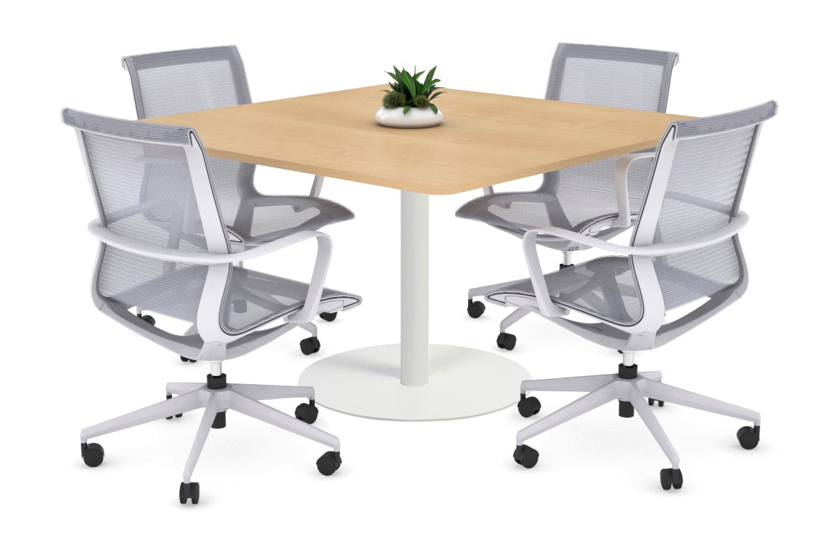 Premium Sapphire Disc Base Boardroom Conference Table - 1100L x 1100W Rectangle Table with Rounded Corners - Ideal for Executive Meetings, Corporate Offices & Professional Workspaces