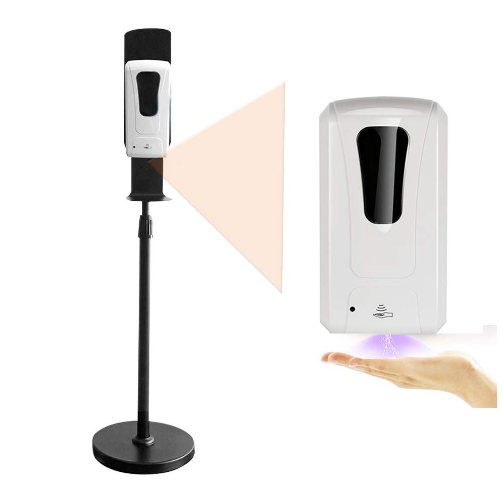 Touchless Automatic Induction Soap Dispenser with Floor Stand - 1000ml Large Capacity Wall-Mounted Hand Sanitizer Dispenser for Hotel, Office, School, Kitchen & Salon - Hygienic No-Touch Soap Dispenser for Bathroom, Restaurant, Hospital & Public Spaces