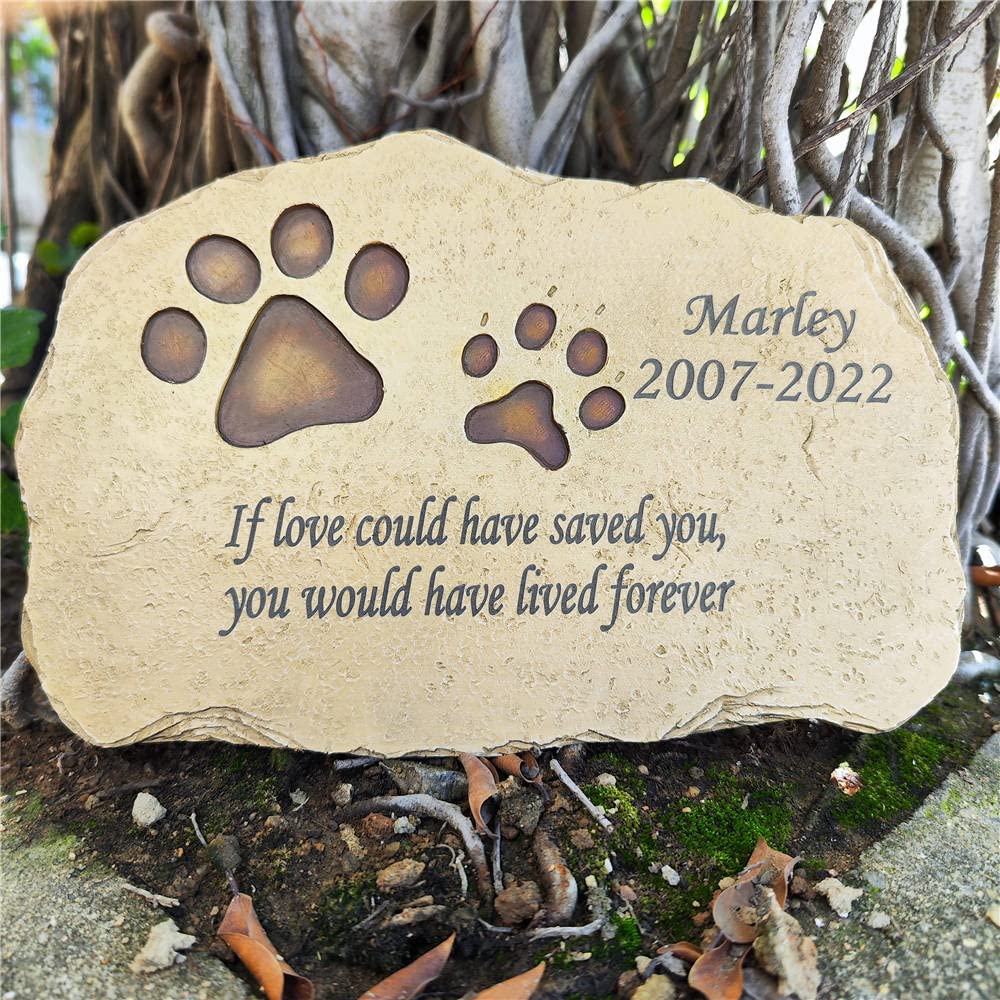 Personalized Pet Memorial Stones - Custom Engraved Dog & Cat Grave Markers with Name & Quote, Garden Memorial Stones for Pet Loss, Heartfelt Tribute for Beloved Pets - Perfect for Backyard Memorials, Pet Cemeteries & Healing Gardens