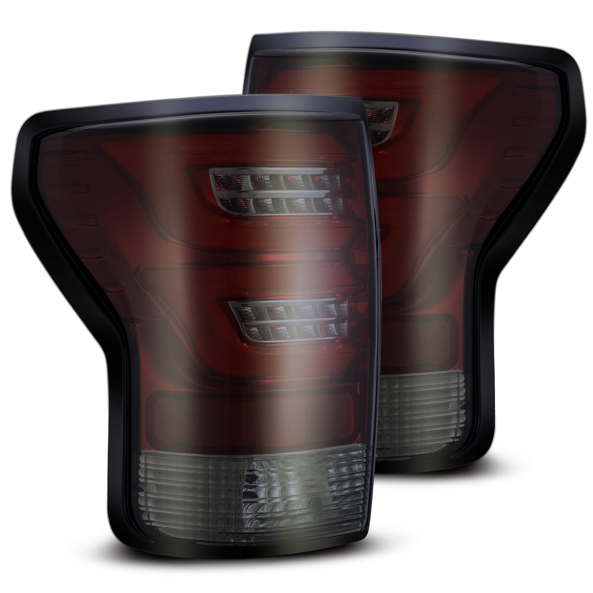 2007-2013 Toyota Tundra PRO Series LED Tail Lights - Red Smoke Lens - Alpha Rex 670020 - Upgrade Your Truck's Style & Visibility for Night Driving