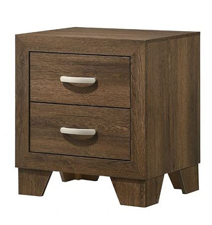 Acme Furniture Miquell Nightstand - Solid Oak Wood Bedside Table with Drawer - Perfect for Bedroom, Living Room & Guest Room Decor